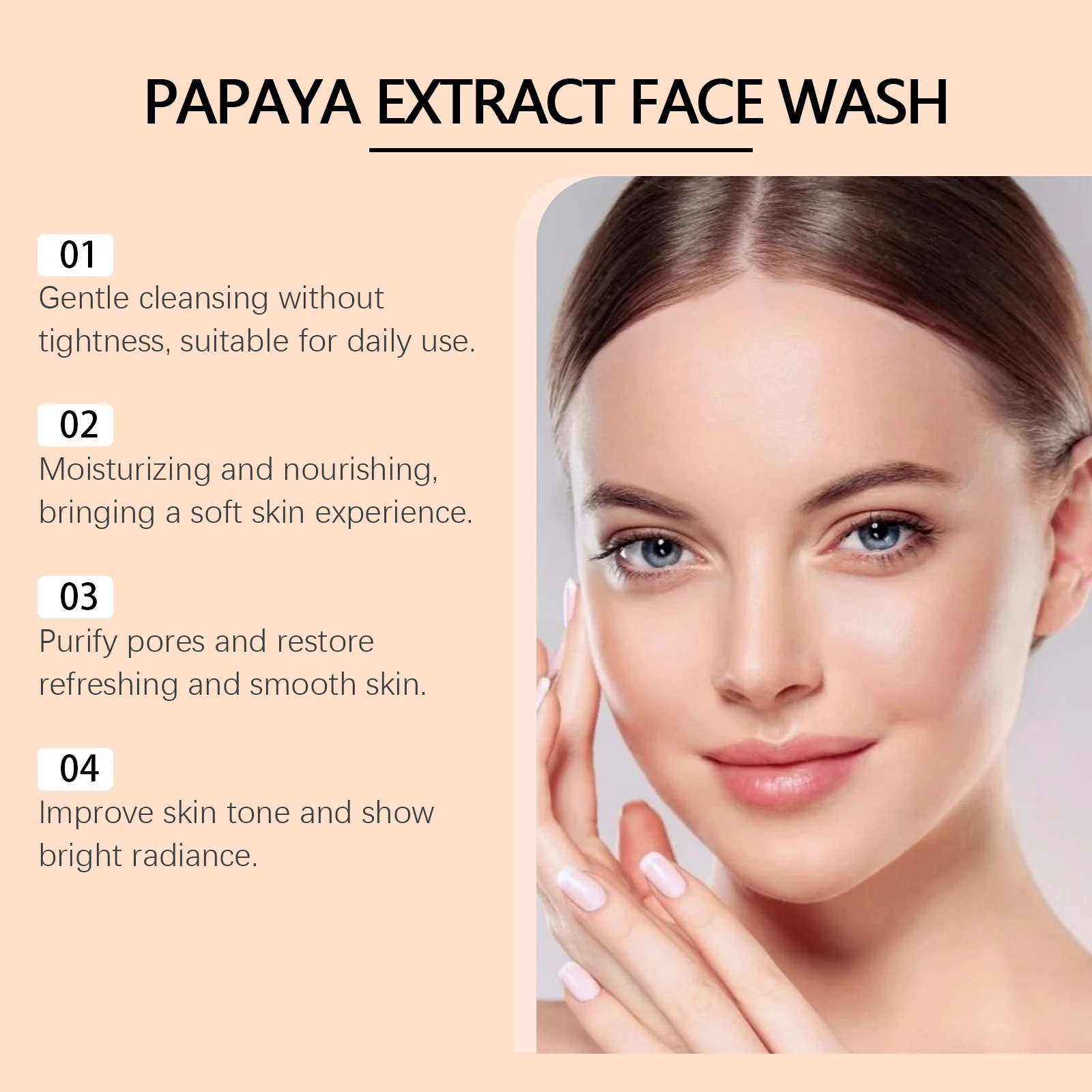 Papaya Extract Face Wash 100ml Gentle Cleansing Moisturizing Brightening Facial Cleanser 11 papaya extract face wash 100ml cih fpjeejh2 desc 11