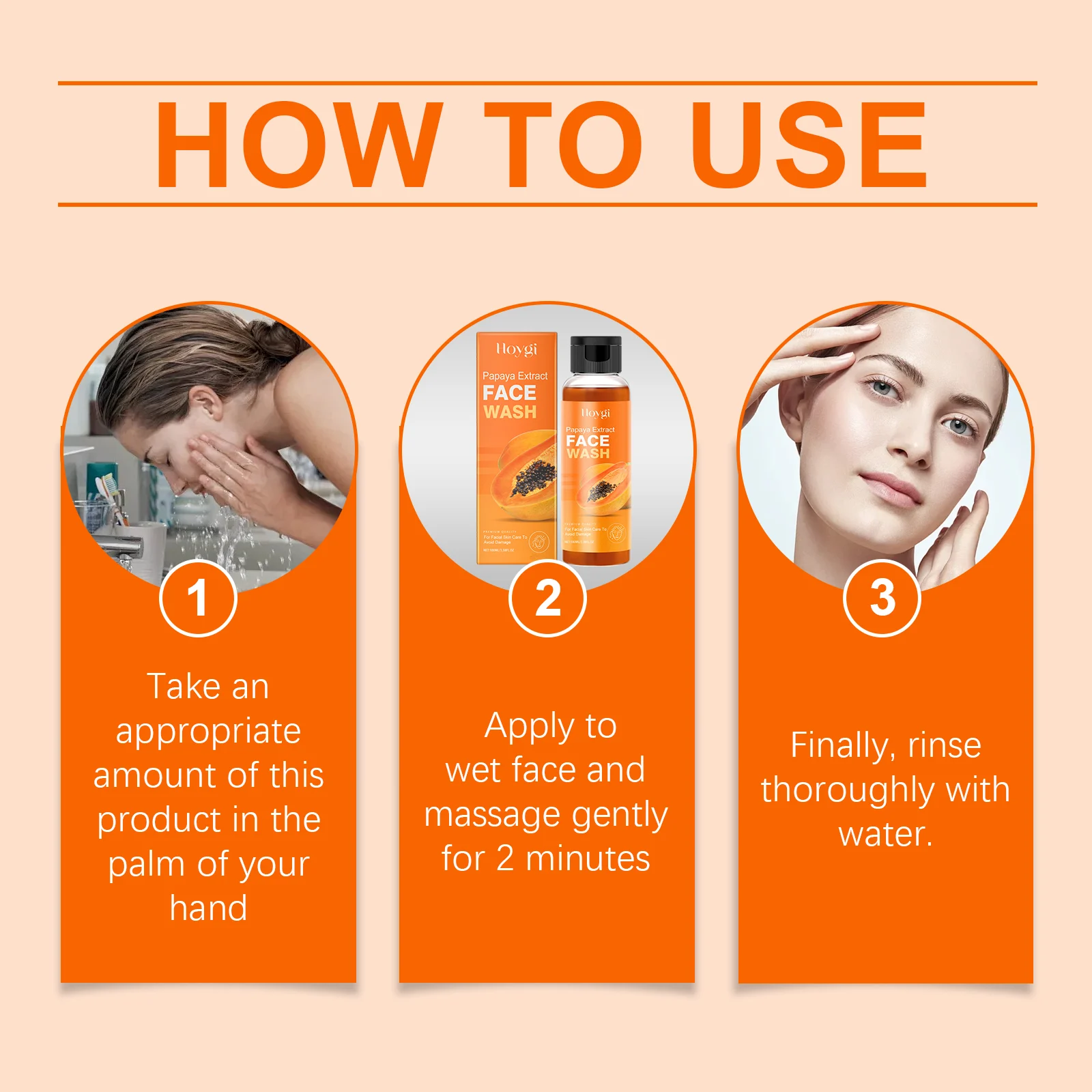 Papaya Extract Face Wash 100ml Gentle Cleansing Moisturizing Brightening Facial Cleanser 4 papaya extract face wash 100ml cih fpjeejh2 desc 4