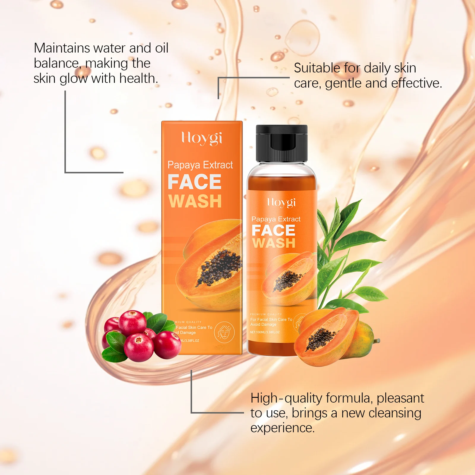 Papaya Extract Face Wash 100ml Gentle Cleansing Moisturizing Brightening Facial Cleanser 7 papaya extract face wash 100ml cih fpjeejh2 desc 7