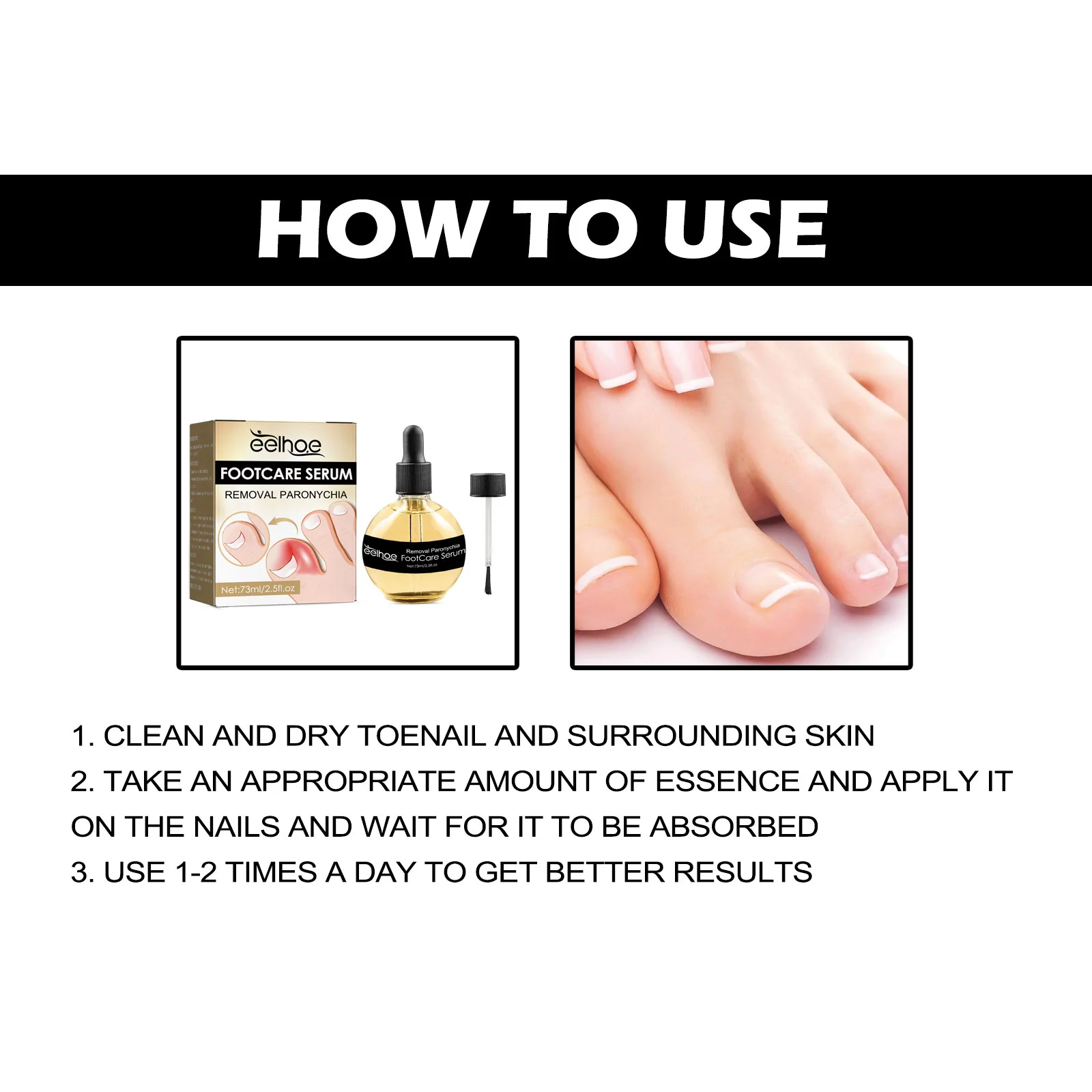 Paronychia Treatment Serum for Ingrown Toenails, Thickened & Fungal Nails - 73ml with Brush 3 paronychia treatment serum ingrown toenail fungal nail repair 73ml cih 462q693r desc 3