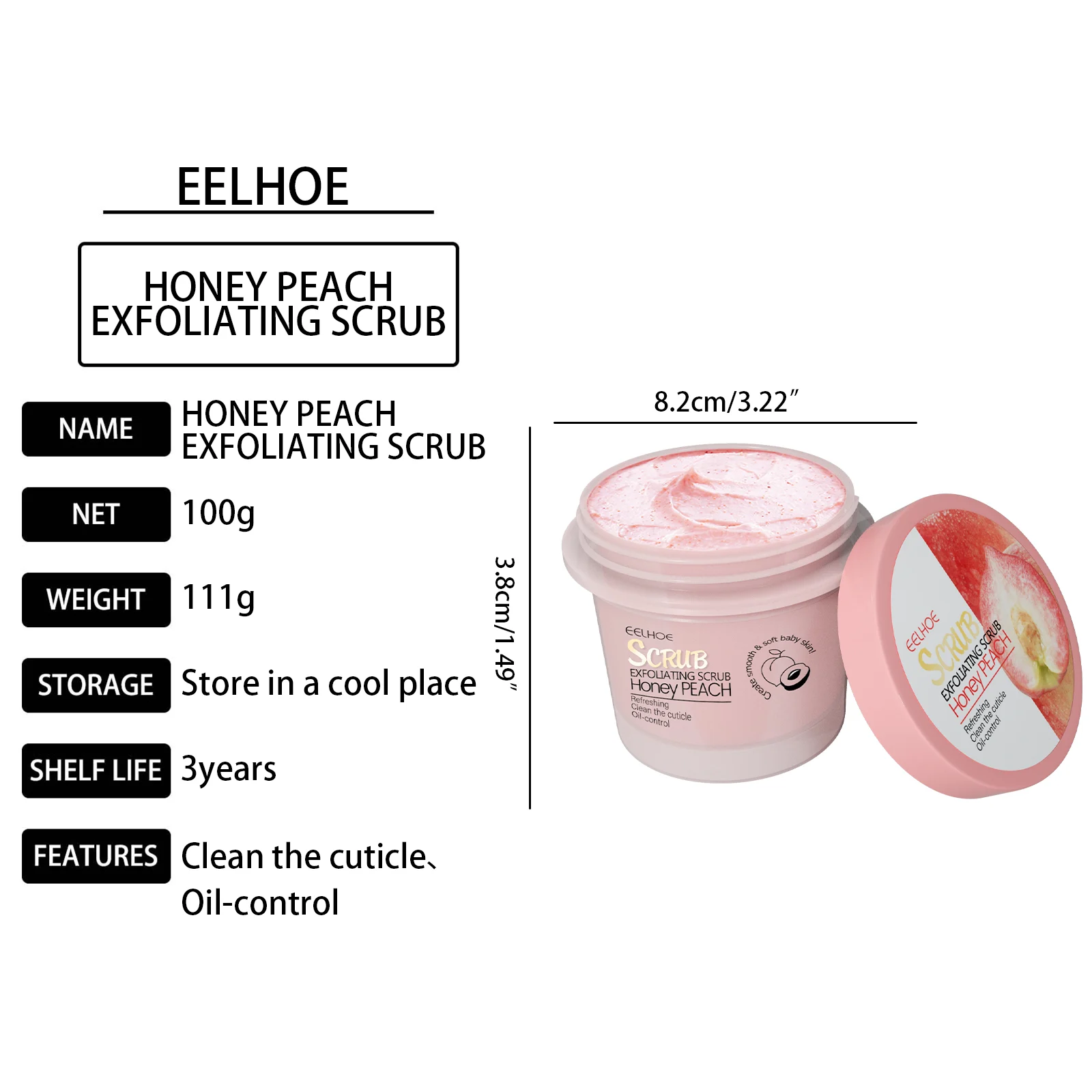 Peach Body Scrub Exfoliating & Moisturizing Gentle Skin Polish 100g 1 peach body scrub exfoliating moisturizing 100g cih 2y56unr2 desc 1