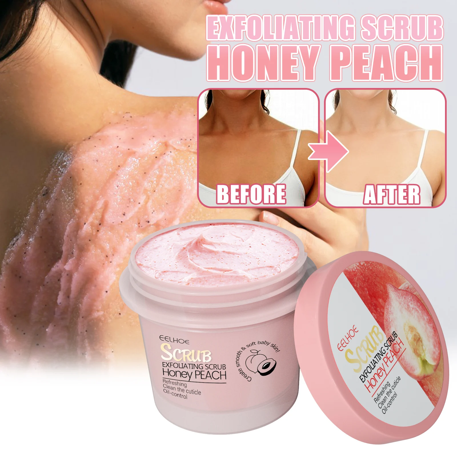 Peach Body Scrub Exfoliating & Moisturizing Gentle Skin Polish 100g 2 peach body scrub exfoliating moisturizing 100g cih 2y56unr2 desc 2