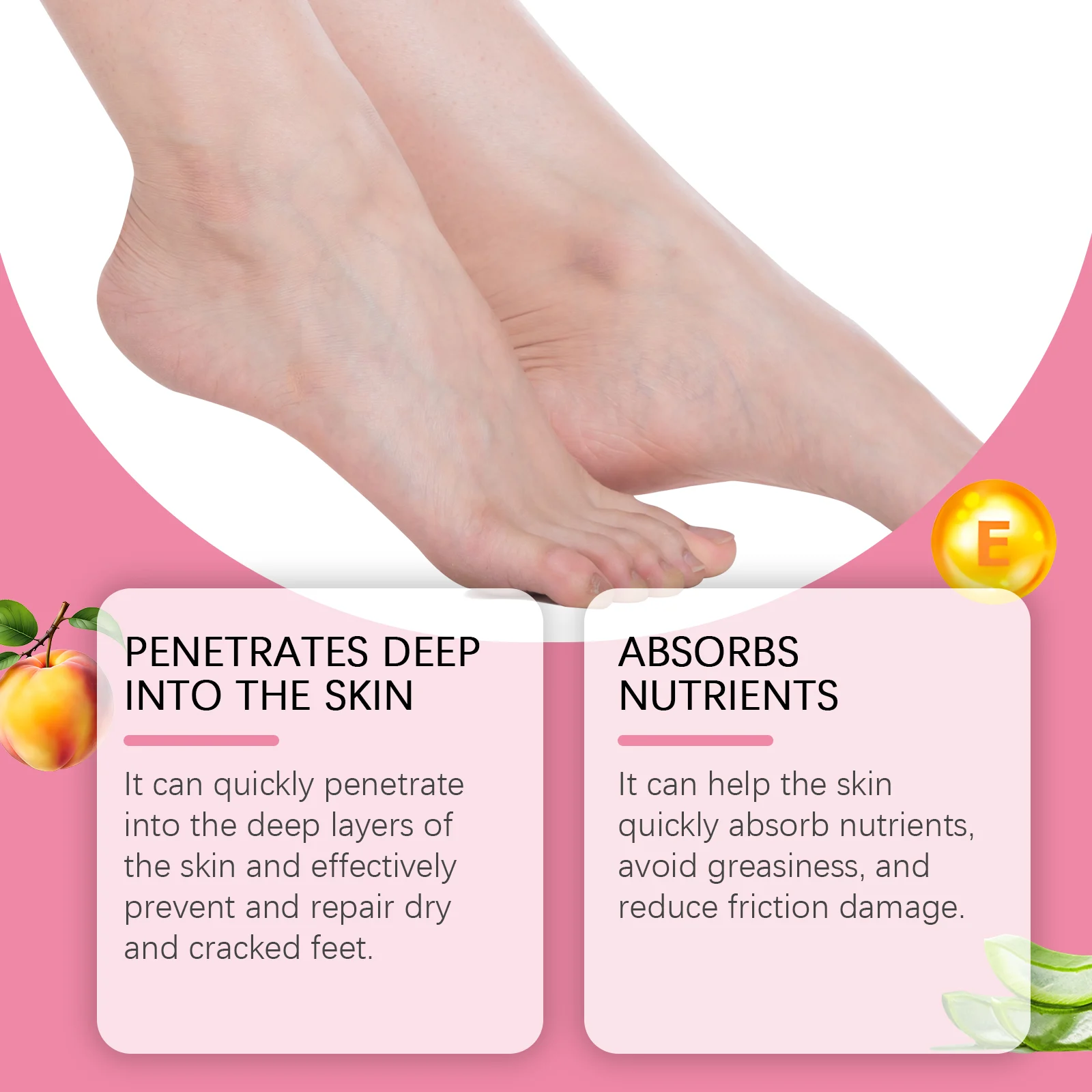 OceAura Peach Scented Hydrating Foot Balm Stick for Cracked Heels & Dry Skin 6 peach foot hydrating stick cih 4ctf73kp desc 6