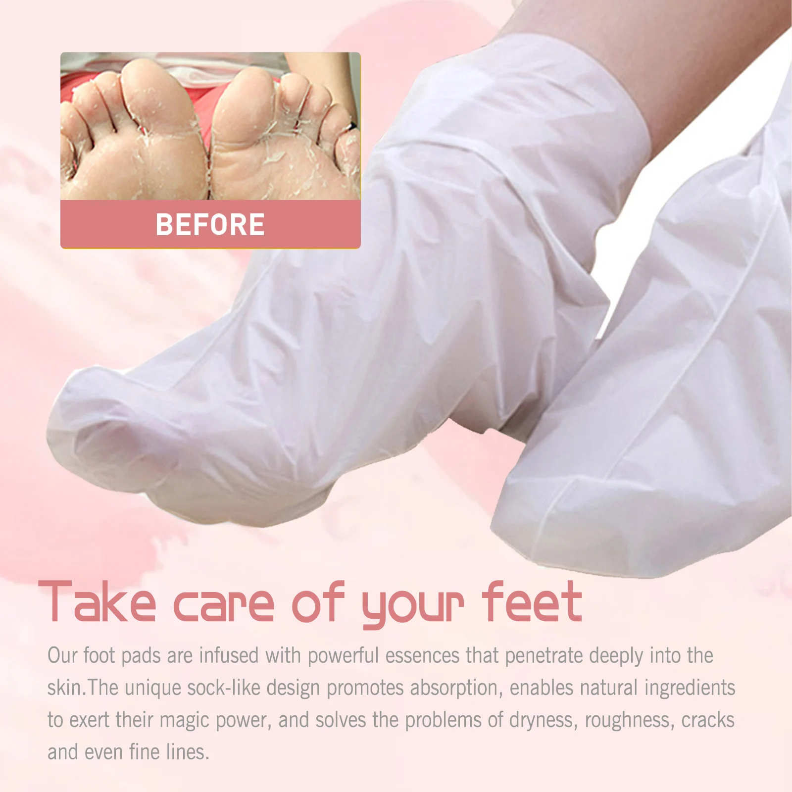 Peach Foot Peel Mask Moisturizing Exfoliating Callus Remover for Dry Cracked Heels 4 peach foot peel mask exfoliating callus remover cih y6z6h8kn desc 4