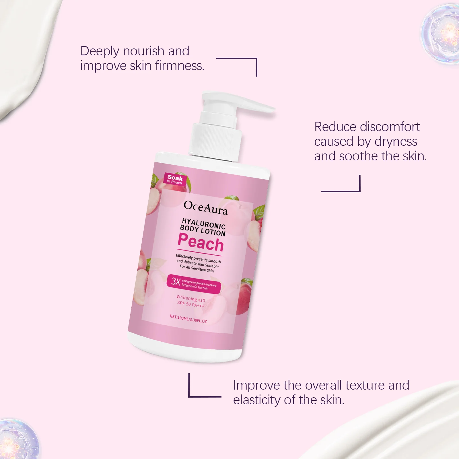Peach Hydrating Body Lotion with Hyaluronic Acid & SPF 50 for Moisturizing, Brightening & All-Day Glow 100ml 9 peach hydrating body lotion hyaluronic acid spf 50 100ml cih k7ebqdk3 desc 9