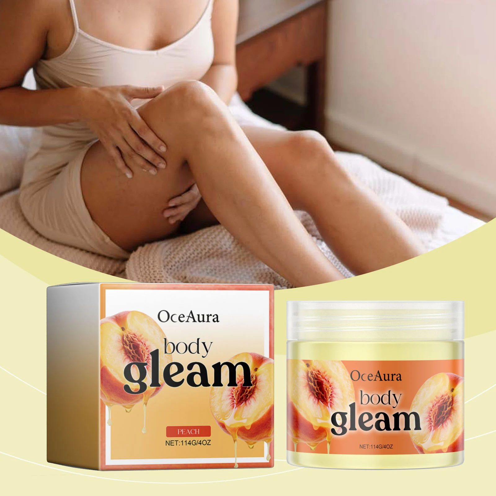 OceAura Body Butter Cream Moisturizes Hydrates Nourishes with Peach Extract Shea Butter 2 peach shea butter body cream cih fad279ww desc 2