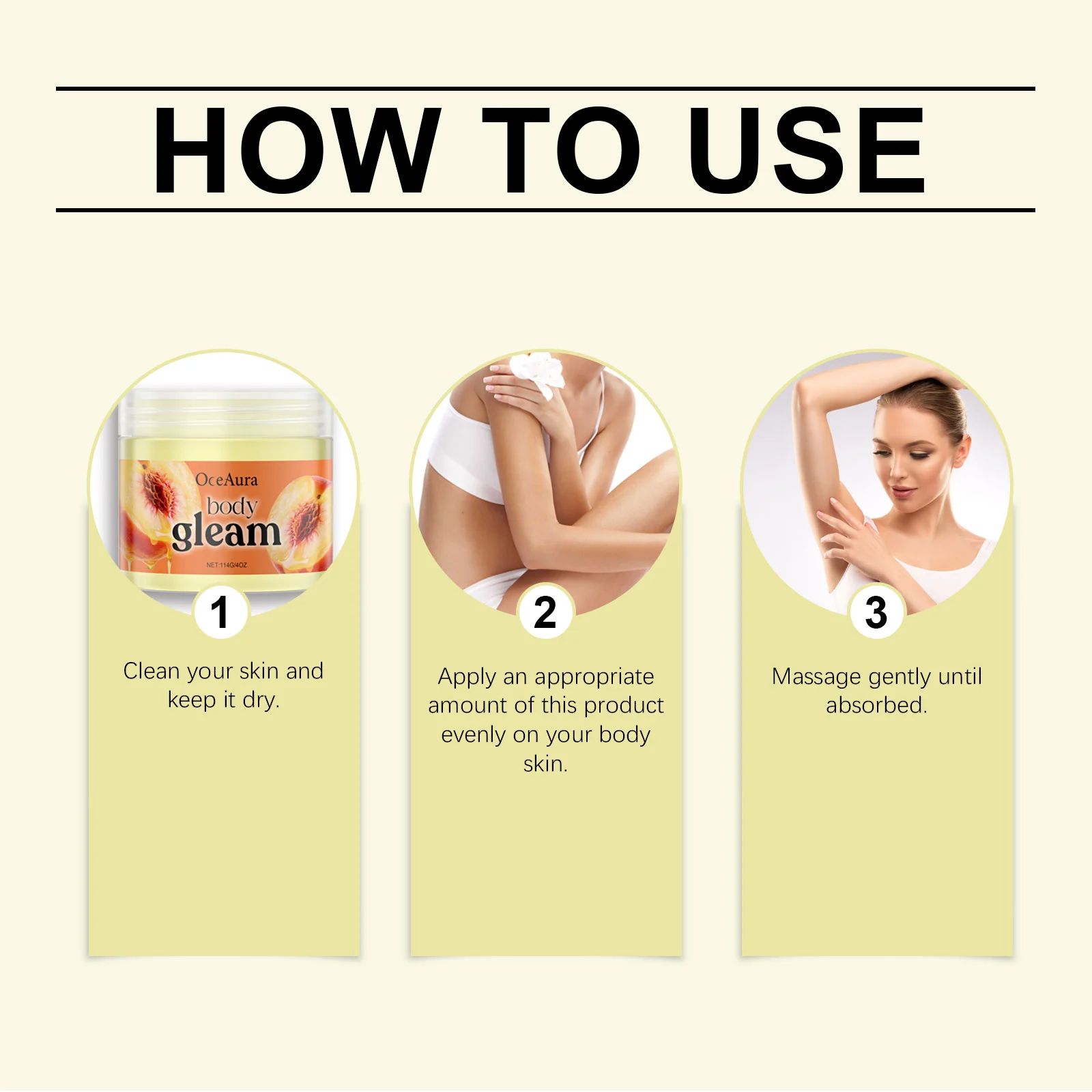 OceAura Body Butter Cream Moisturizes Hydrates Nourishes with Peach Extract Shea Butter 4 peach shea butter body cream cih fad279ww desc 4