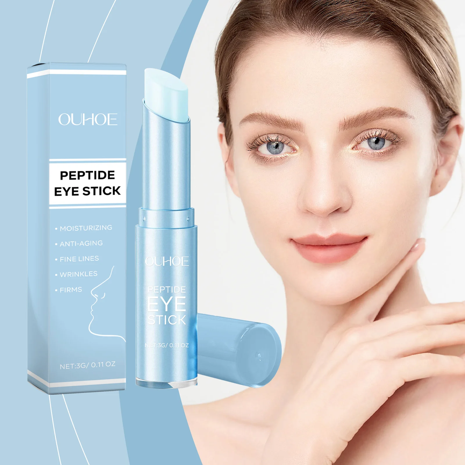 OUHOE Peptide Eye Stick Moisturizing Anti-Aging Eye Cream for Fine Lines and Wrinkles 2 peptide eye stick moisturizing cream der ekxvbf45 desc 2