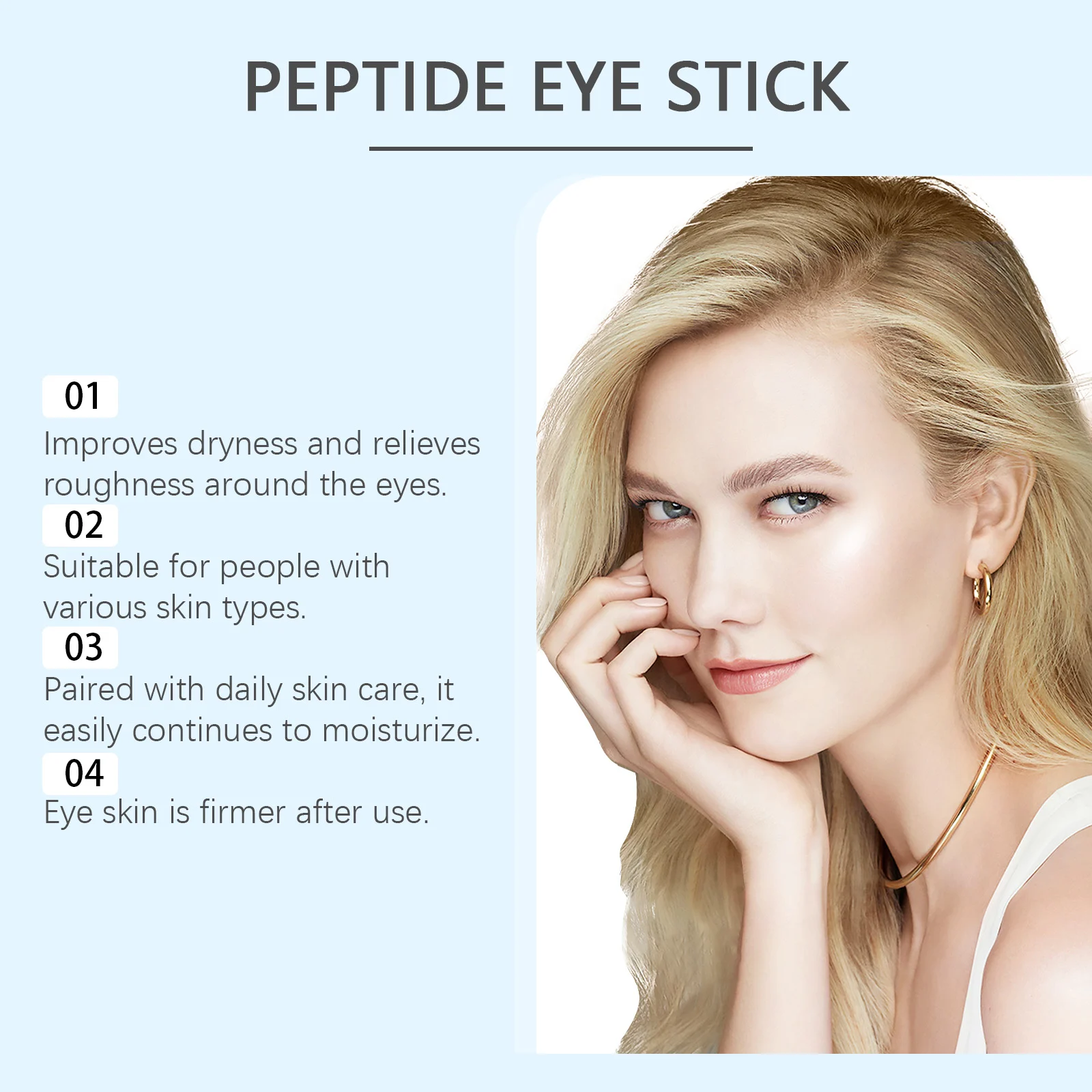 OUHOE Peptide Eye Stick Moisturizing Anti-Aging Eye Cream for Fine Lines and Wrinkles 6 peptide eye stick moisturizing cream der ekxvbf45 desc 6