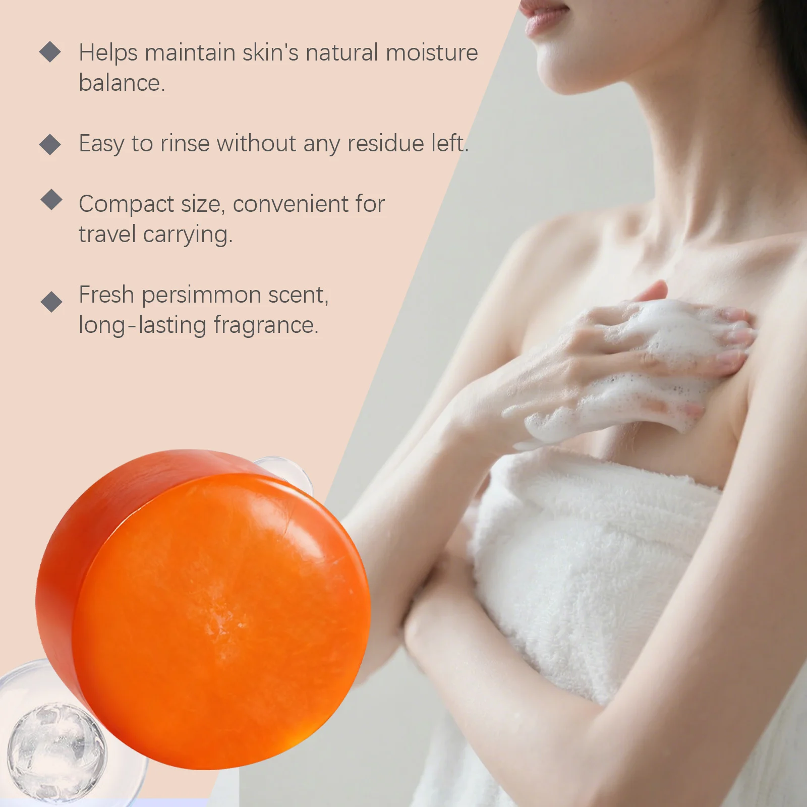 OceAura Persimmon Moisturizing Cleansing Soap Bar, Handcrafted for Face & Body, Hydrating & Gentle 8 persimmon moisturizing soap der nxbbjwpj desc 8
