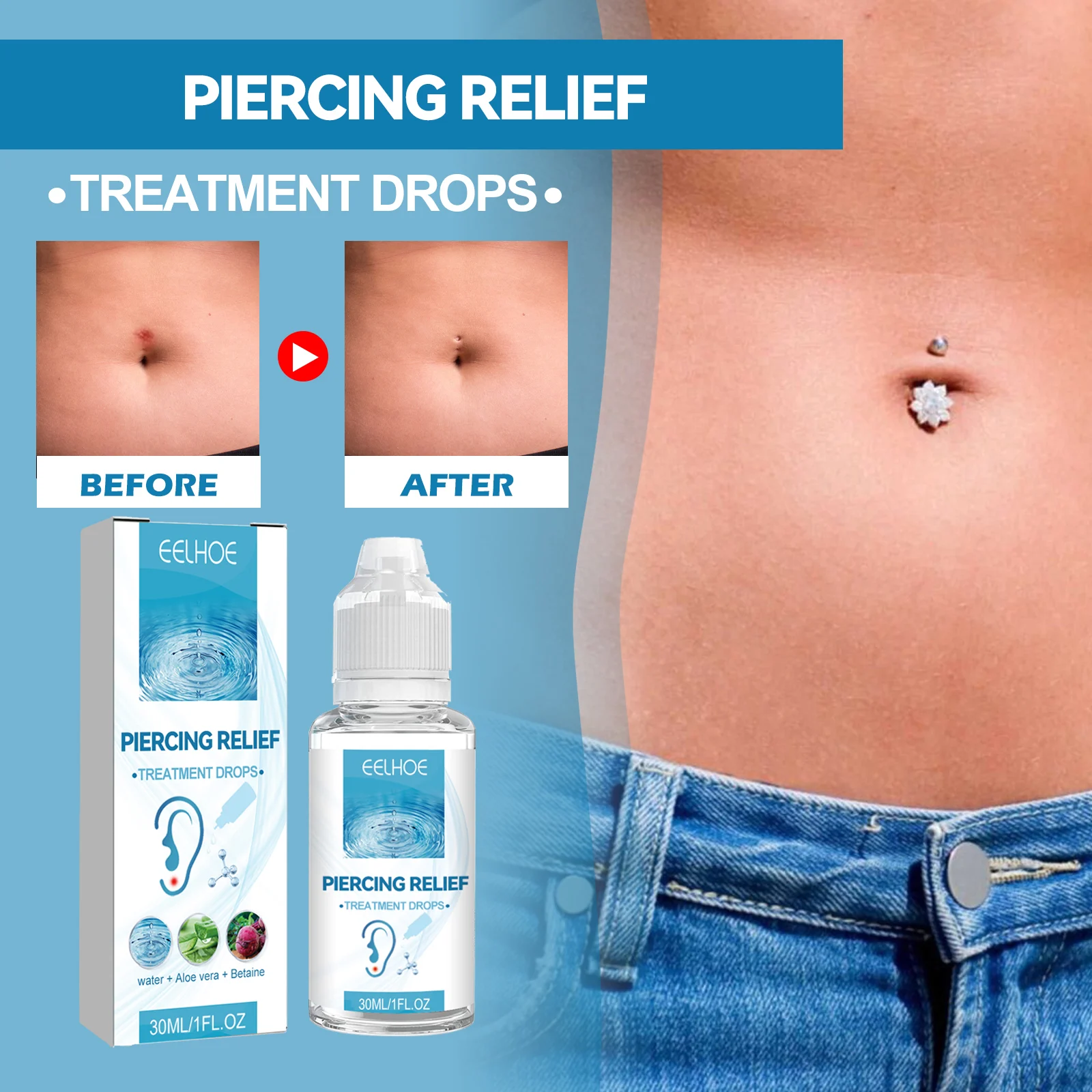 Piercing Aftercare Solution Drops for Keloids and Bumps with Saline and Aloe Vera 30ml 1 piercing aftercare solution drops keloids bumps 30ml cih q32fmaq2 desc 1