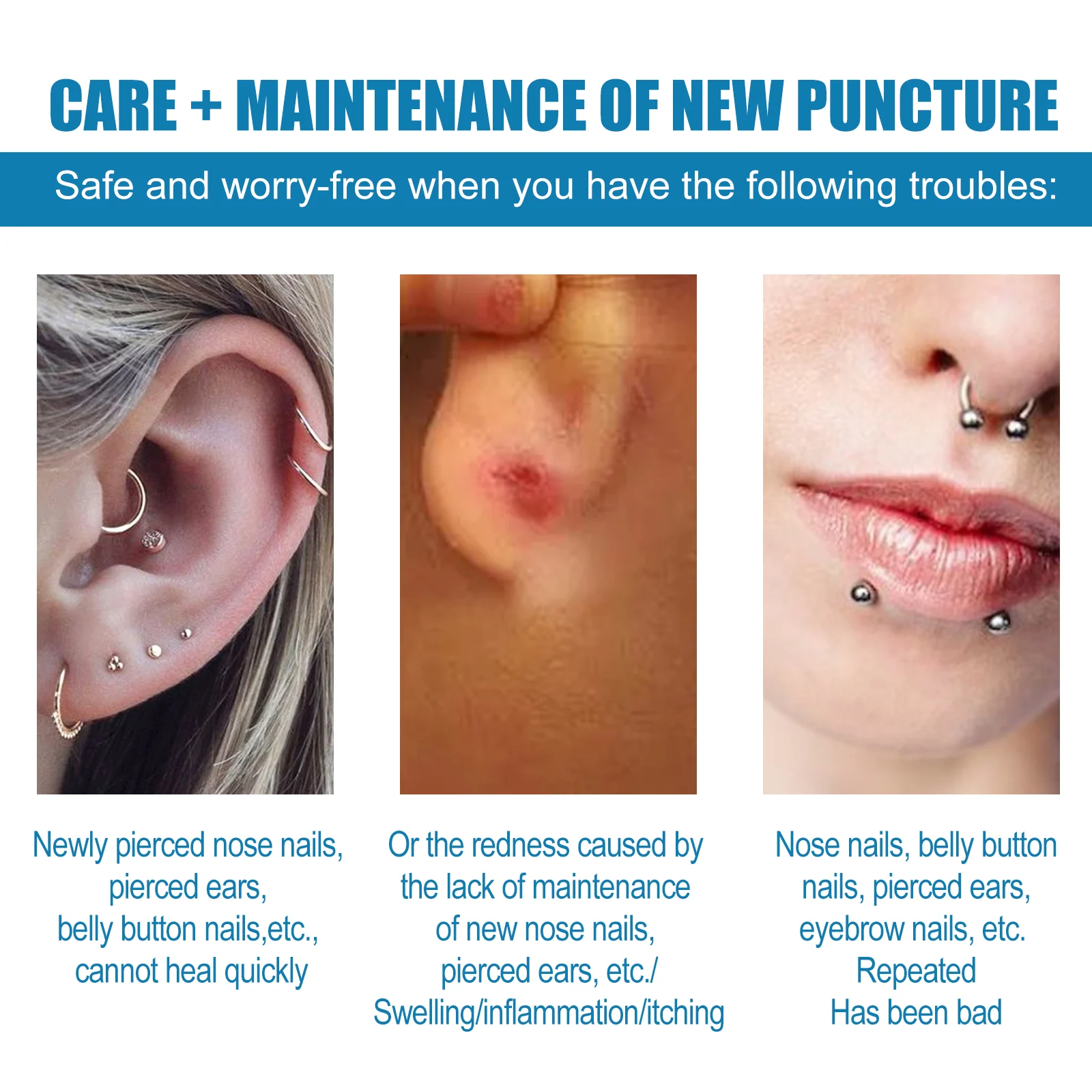 Piercing Aftercare Solution Drops for Keloids and Bumps with Saline and Aloe Vera 30ml 5 piercing aftercare solution drops keloids bumps 30ml cih q32fmaq2 desc 5