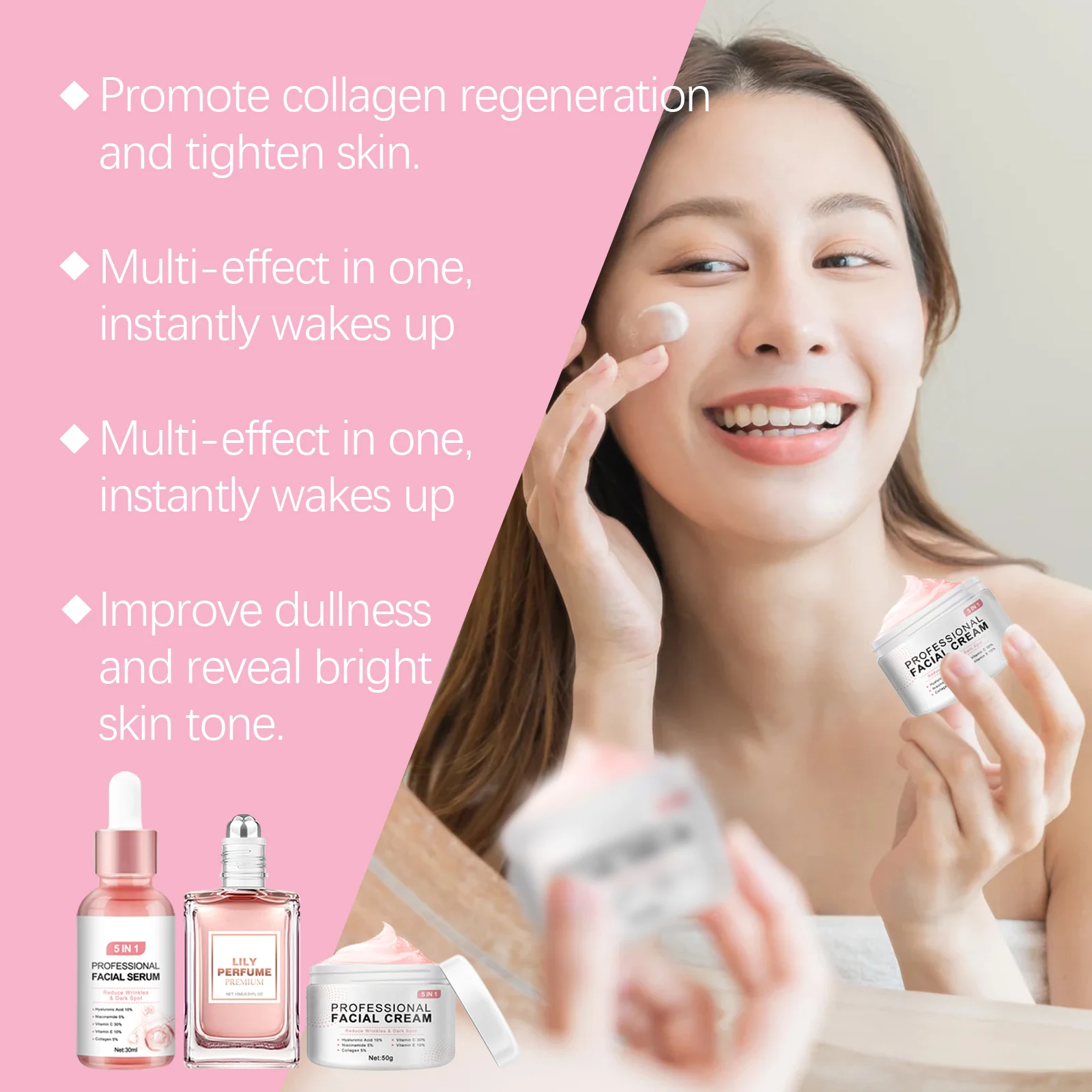 Skincare Gift Set Pink Romance Skincare Gift Box with Serum Cream Perfume 4 pink romance skincare gift set serum cream perfume cih pwy9wfn9 desc 4