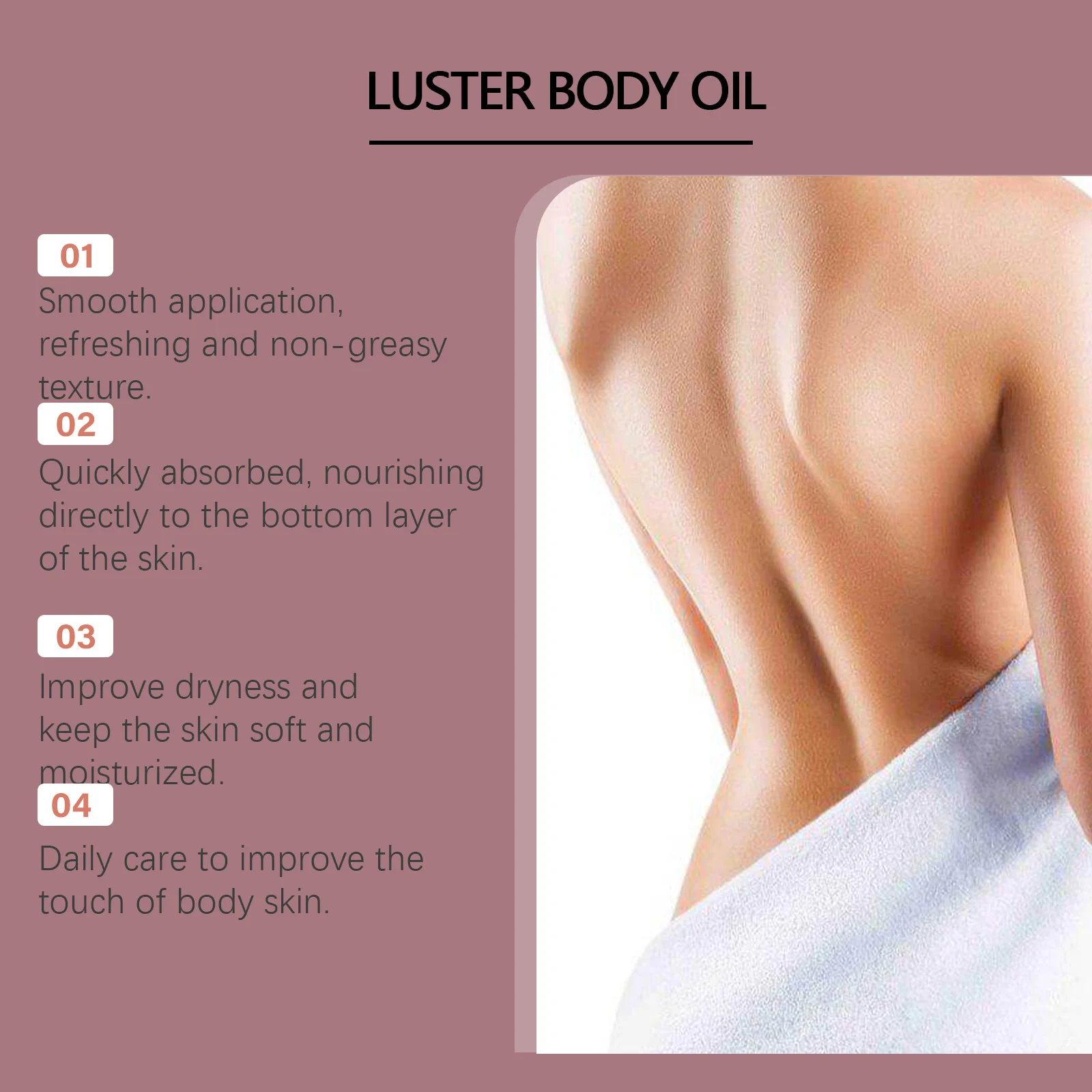 Plant Moisturizing Body Oil for Dry Skin, Lightweight Hydration for Smooth & Radiant Skin, 100ml 7 plant moisturizing body oil 100ml cih ejygnb76 desc 7
