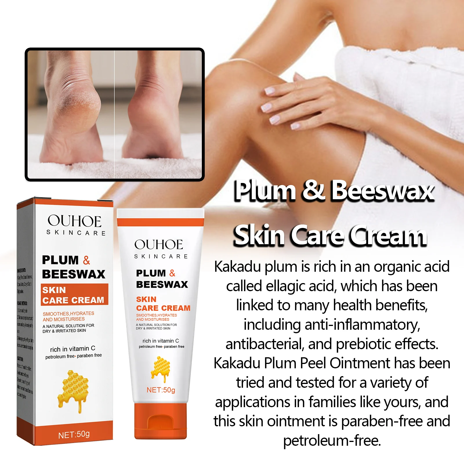 OUHOE Plum & Beeswax Skin Care Cream for Dry, Irritated Skin, Tattoo Aftercare & Insect Bites 7 plum beeswax skin care cream cih 8z7pvbz3 desc 7