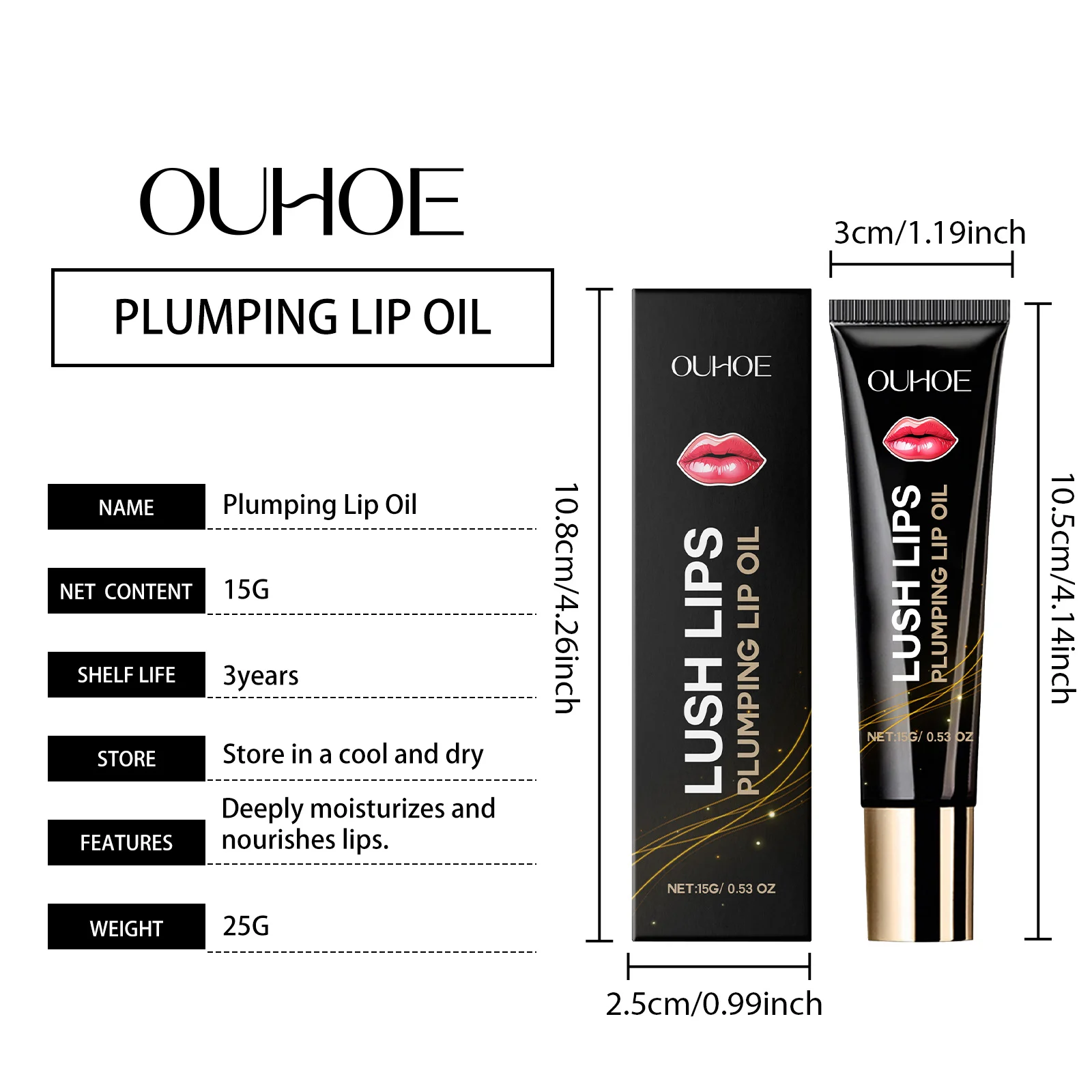 Plumping Lip Oil Deeply Moisturizes Nourishes Lips Reduces Fine Lines Non-Sticky High Gloss 1 plumping lip oil deeply moisturizes nourishes lips der ufcgbkfw desc 1