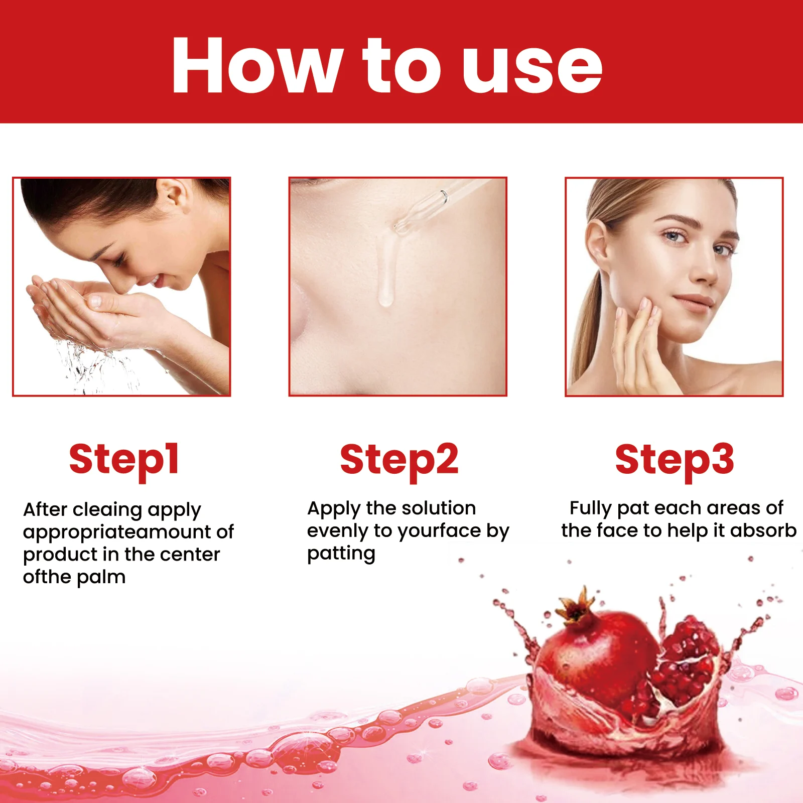 Pomegranate Brightening Face Serum Hydrate Shrink Pores Anti-Wrinkle 30ml 4 pomegranate brightening face serum 30ml cih c75yafg4 desc 4