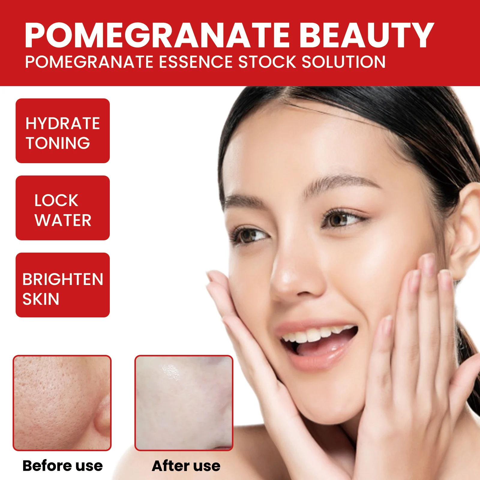 Pomegranate Brightening Face Serum Hydrate Shrink Pores Anti-Wrinkle 30ml 8 pomegranate brightening face serum 30ml cih c75yafg4 desc 8