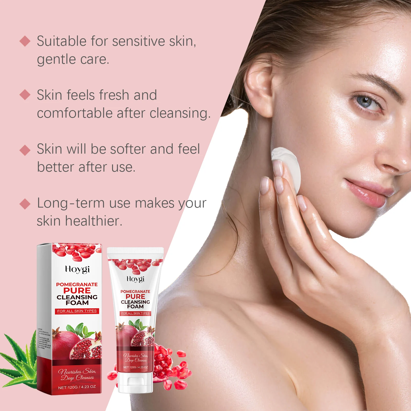 Pomegranate Cleansing Foam 120g for Deep Pore Cleansing and Skin Nourishment 5 pomegranate cleansing foam 120g cih 9vaxa6fm desc 5