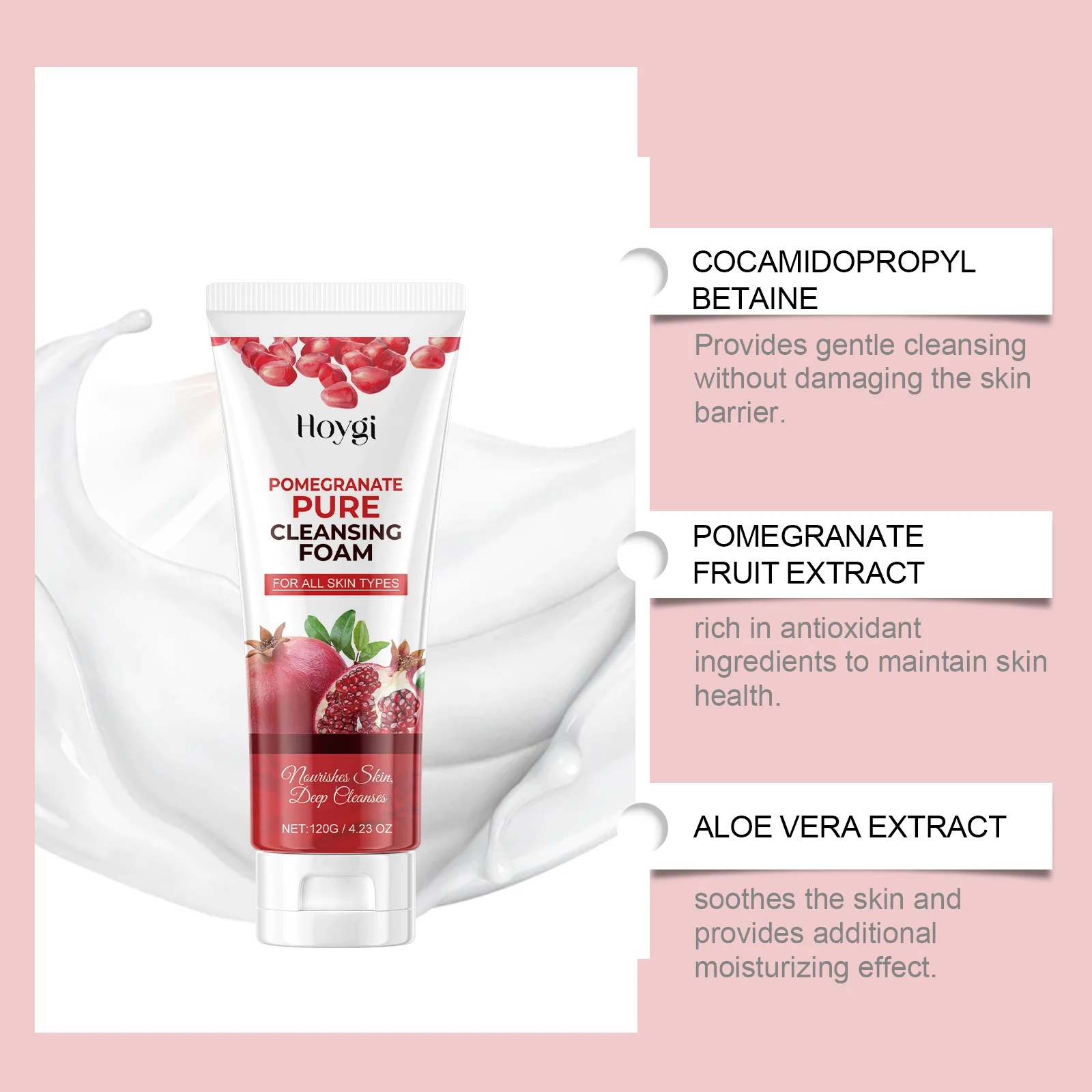 Pomegranate Cleansing Foam 120g for Deep Pore Cleansing and Skin Nourishment 6 pomegranate cleansing foam 120g cih 9vaxa6fm desc 6