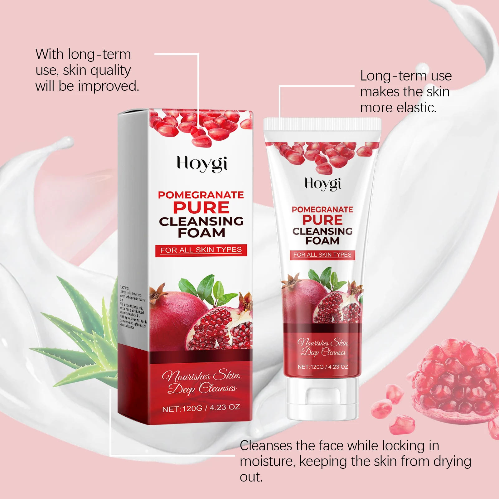 Pomegranate Cleansing Foam 120g for Deep Pore Cleansing and Skin Nourishment 8 pomegranate cleansing foam 120g cih 9vaxa6fm desc 8