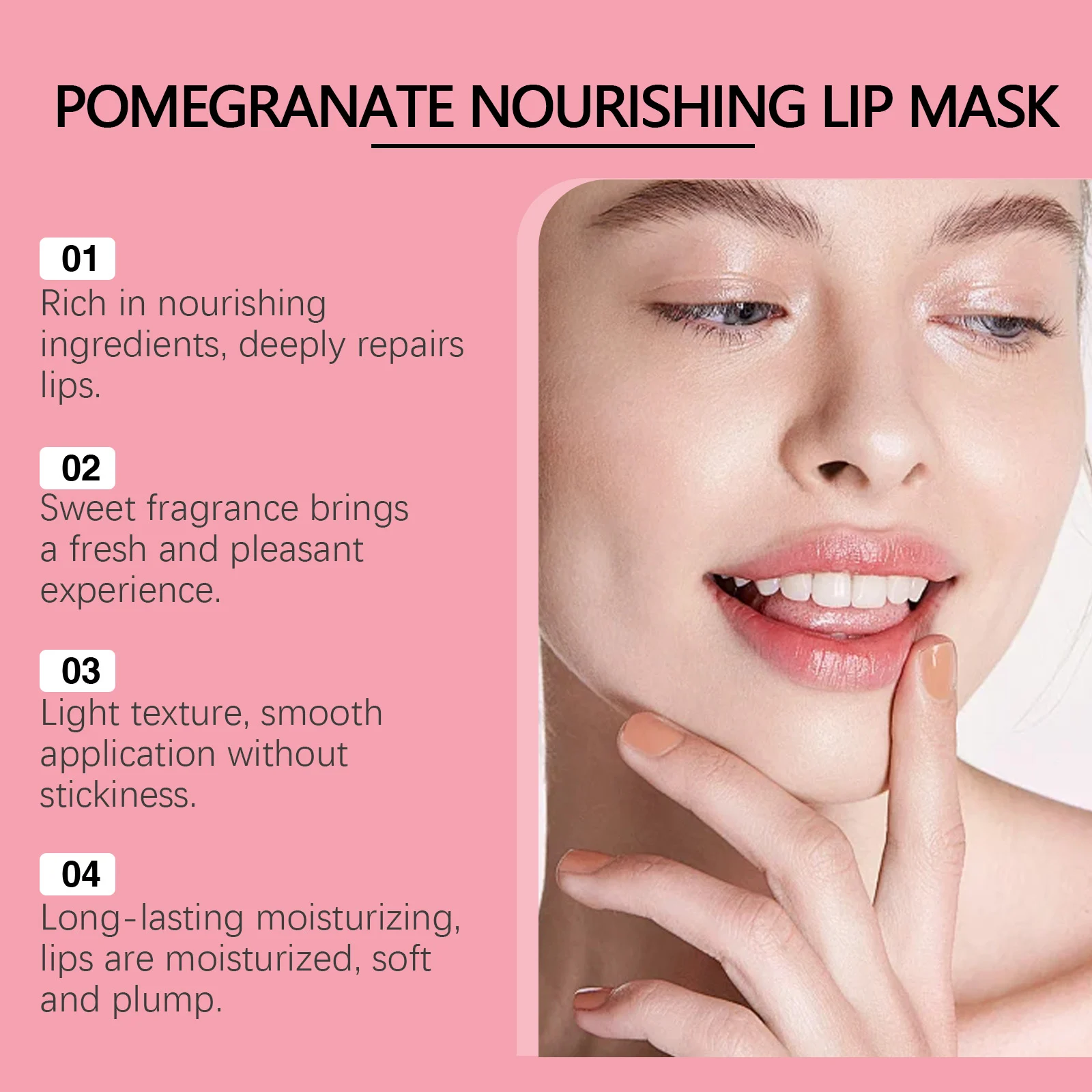Pomegranate Nourishing Lip Mask 10g for Dry Lips, Hydrating Repair & Fade Lines 7 pomegranate nourishing lip mask 10g cih tr8h5yr9 desc 7