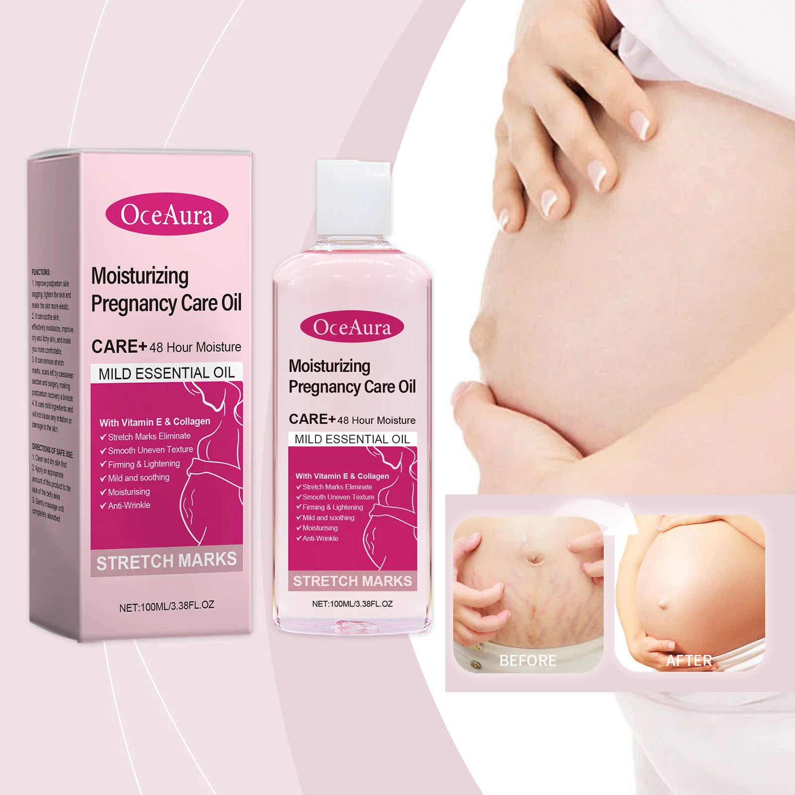 Postpartum Skin Care Oil 100ml for Stretch Marks, Moisturizing & Firming Body Treatment 2 postpartum skin care oil 100ml stretch marks cih kjqxk8ha desc 2