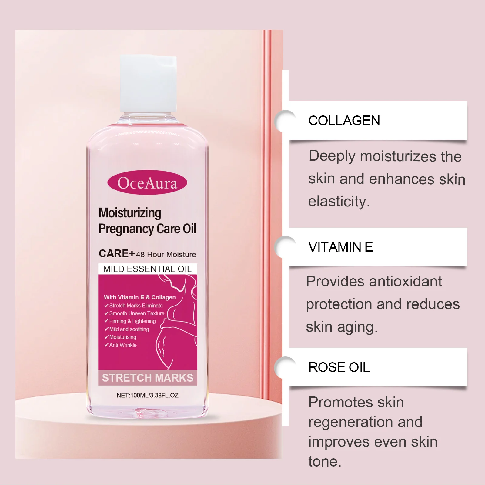 Postpartum Skin Care Oil 100ml for Stretch Marks, Moisturizing & Firming Body Treatment 8 postpartum skin care oil 100ml stretch marks cih kjqxk8ha desc 8
