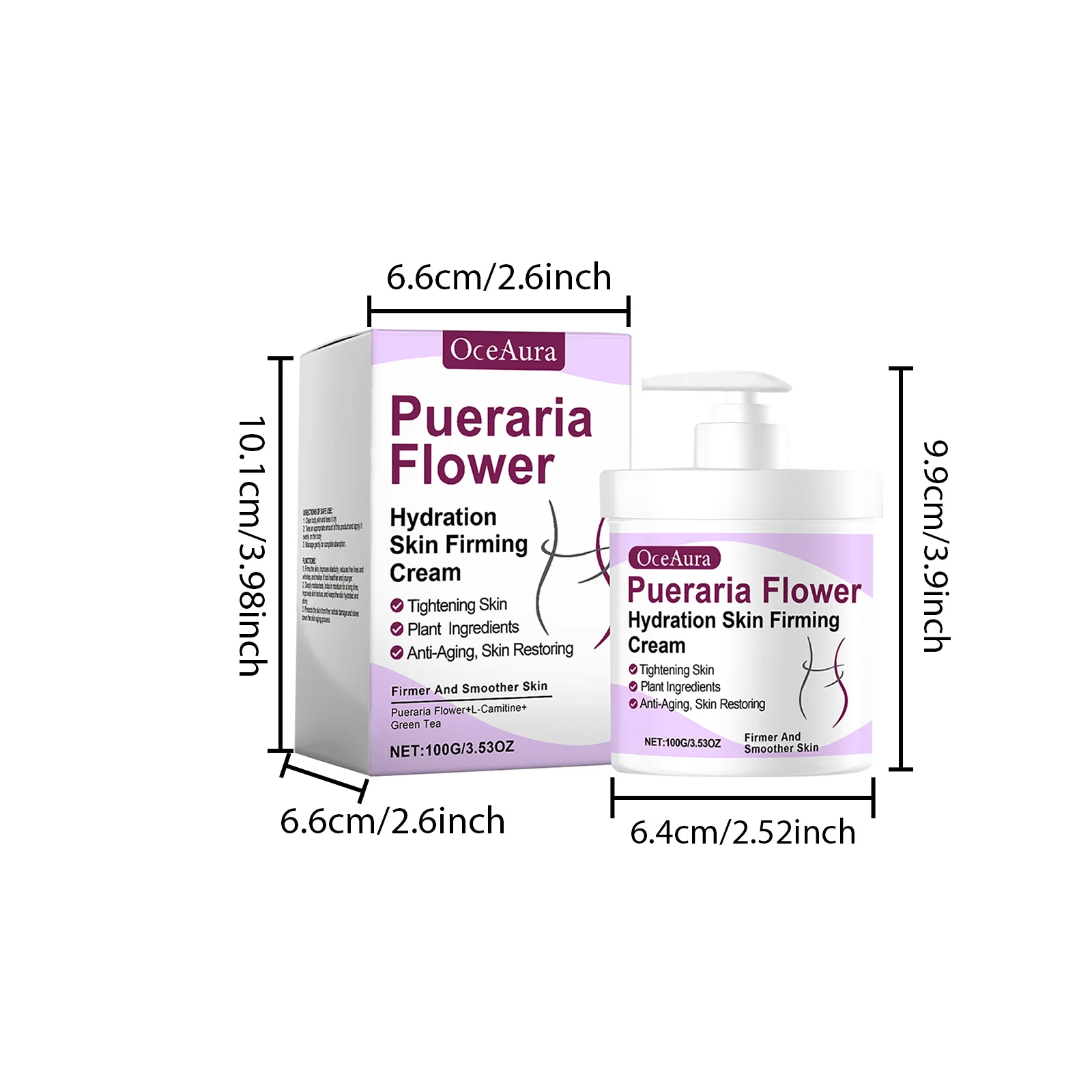 OceAura Pueraria Flower Hydration Skin Firming Cream - Moisturizing & Anti-Aging Body Cream 1 pueraria flower firming body cream cih 8e6aspfu desc 1