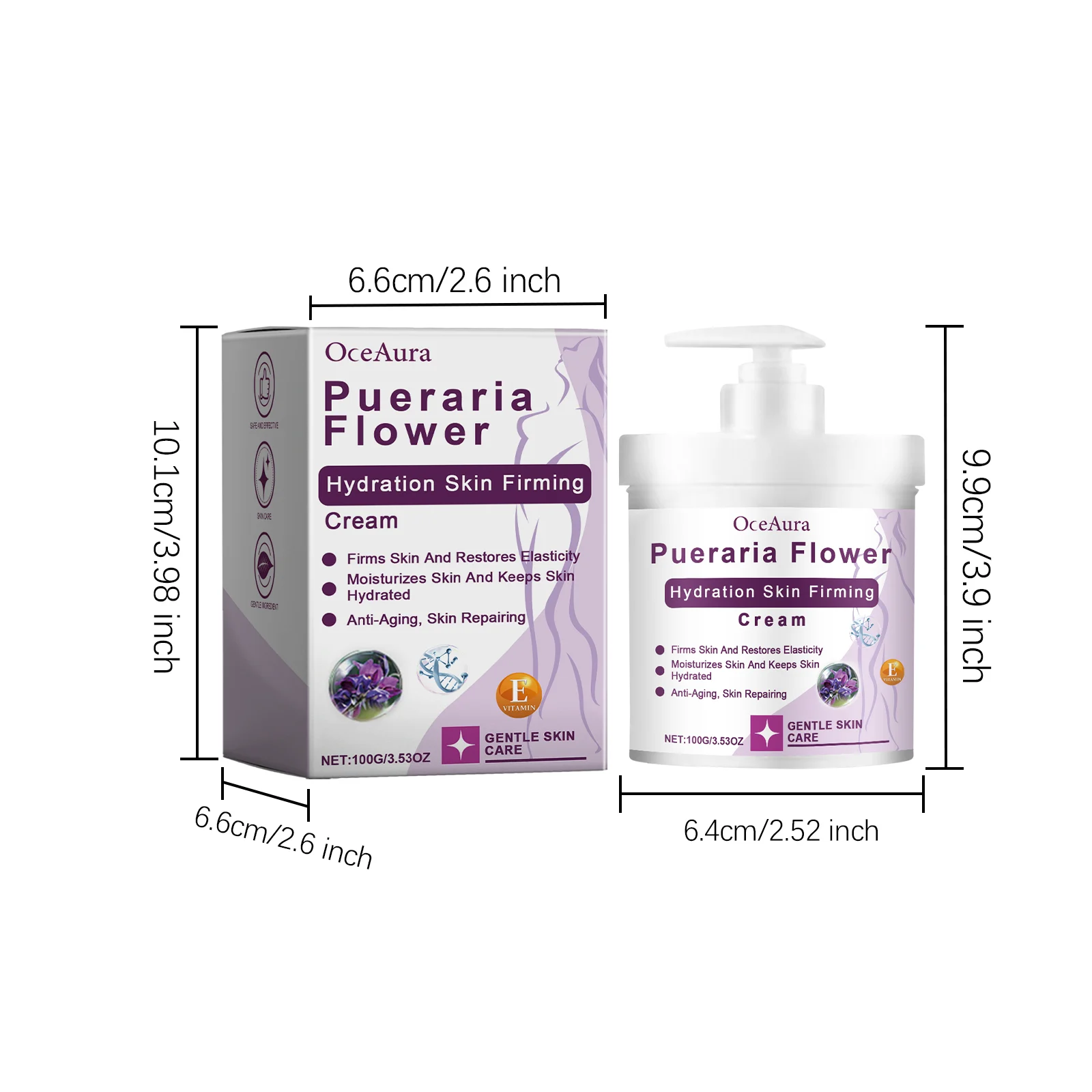 OceAura Pueraria Flower Hydration Skin Firming Cream - Moisturizing Anti-Aging Body Cream 1 pueraria flower hydration firming cream cih n5quaf4a desc 1