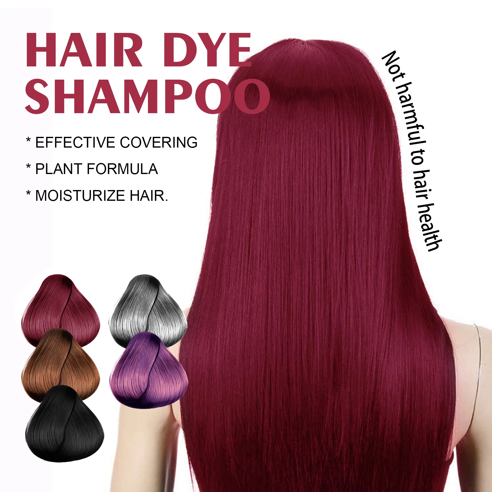 Silver Gray Hair Dye Shampoo 3-in-1 Color Care Nourishing Treatment 100ml 6 purple hair dye shampoo nourishing color coverage 100ml cih 8a3rrxf9 desc 6