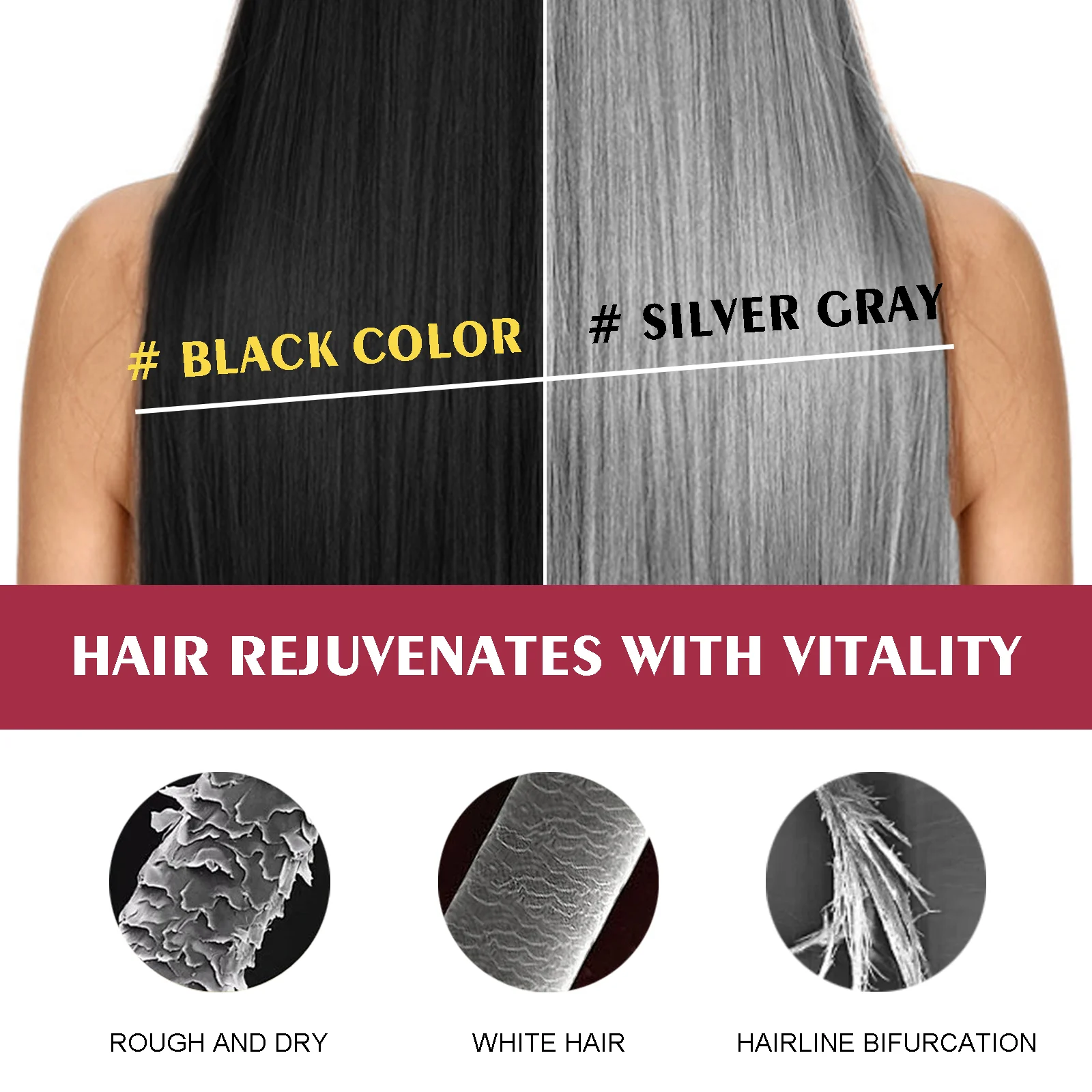 Silver Gray Hair Dye Shampoo 3-in-1 Color Care Nourishing Treatment 100ml 7 purple hair dye shampoo nourishing color coverage 100ml cih 8a3rrxf9 desc 7