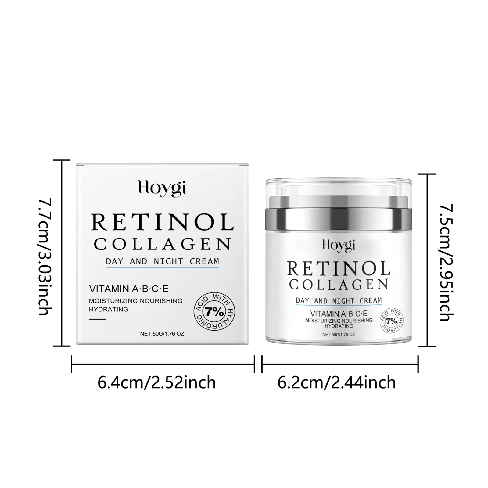 Hoygi Retinol Collagen Vitamin ABCE Day and Night Cream - Anti-Aging Moisturizer for Even Skin Tone 1 retinol collagen anti aging cream cih aatr2s7y desc 1