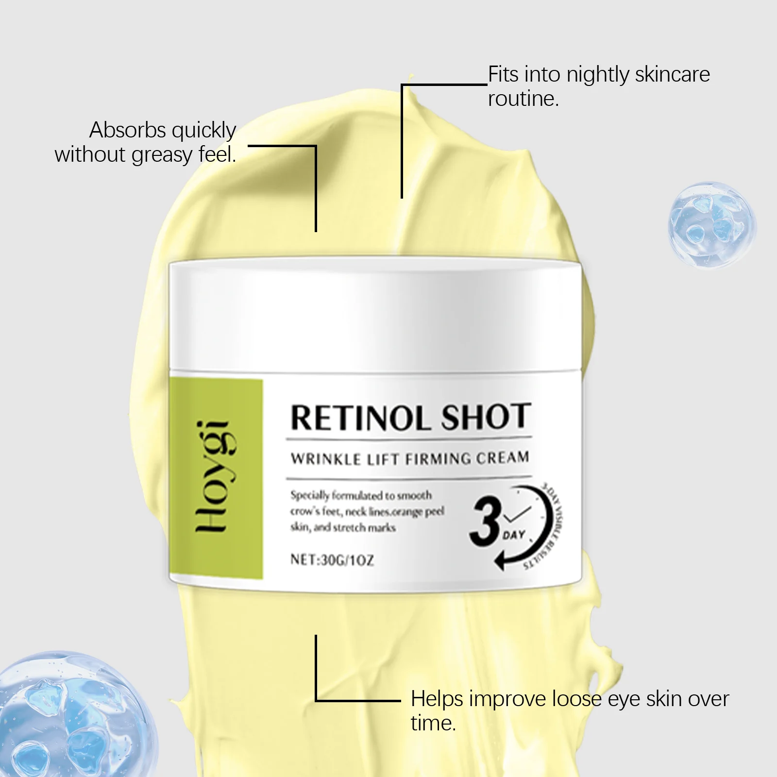 Hoygi Retinol Shot Eye Cream - Wrinkle Lift & Firming Cream for Deep Moisture & Elasticity 8 retinol eye cream der 86s2gkkb desc 8