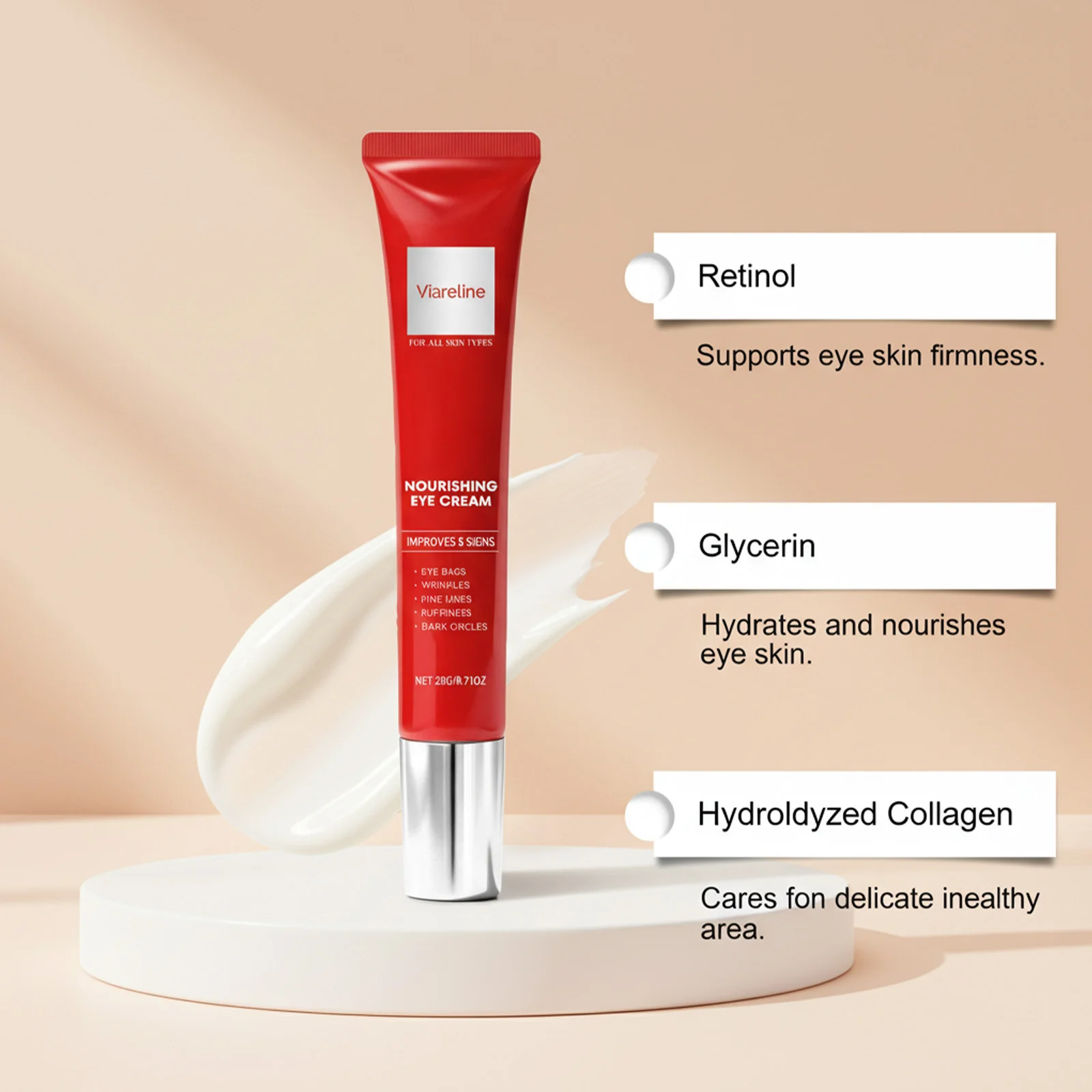 Viareline Retinol Eye Cream for Fine Lines, Wrinkles, Dark Circles & Puffiness 6 retinol eye cream der 9qdrza9s desc 6