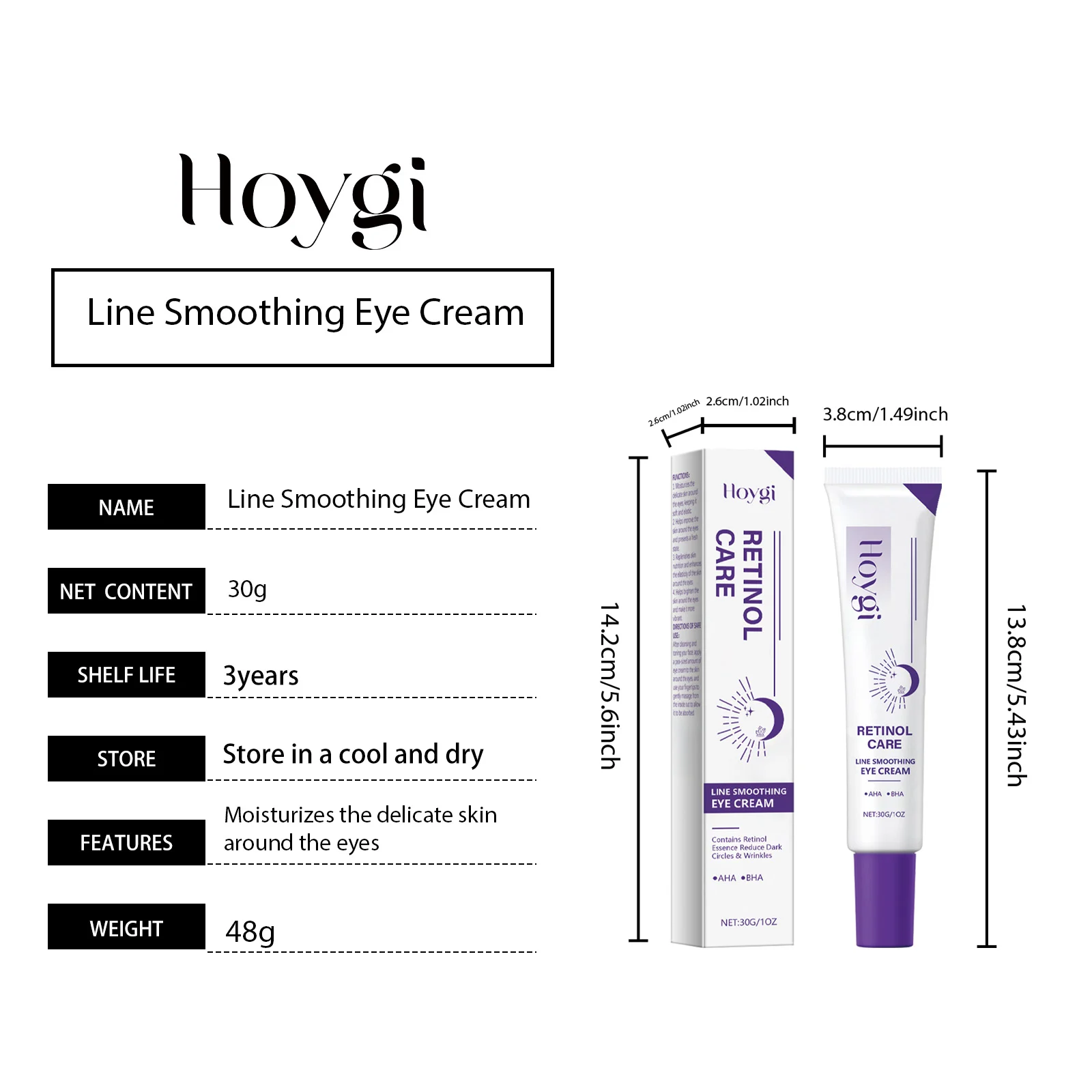 Hoygi Retinol Eye Cream for Dark Circles & Wrinkles, Moisturizing & Anti-Aging Eye Care 1 retinol eye cream der sqbpw9ta desc 1