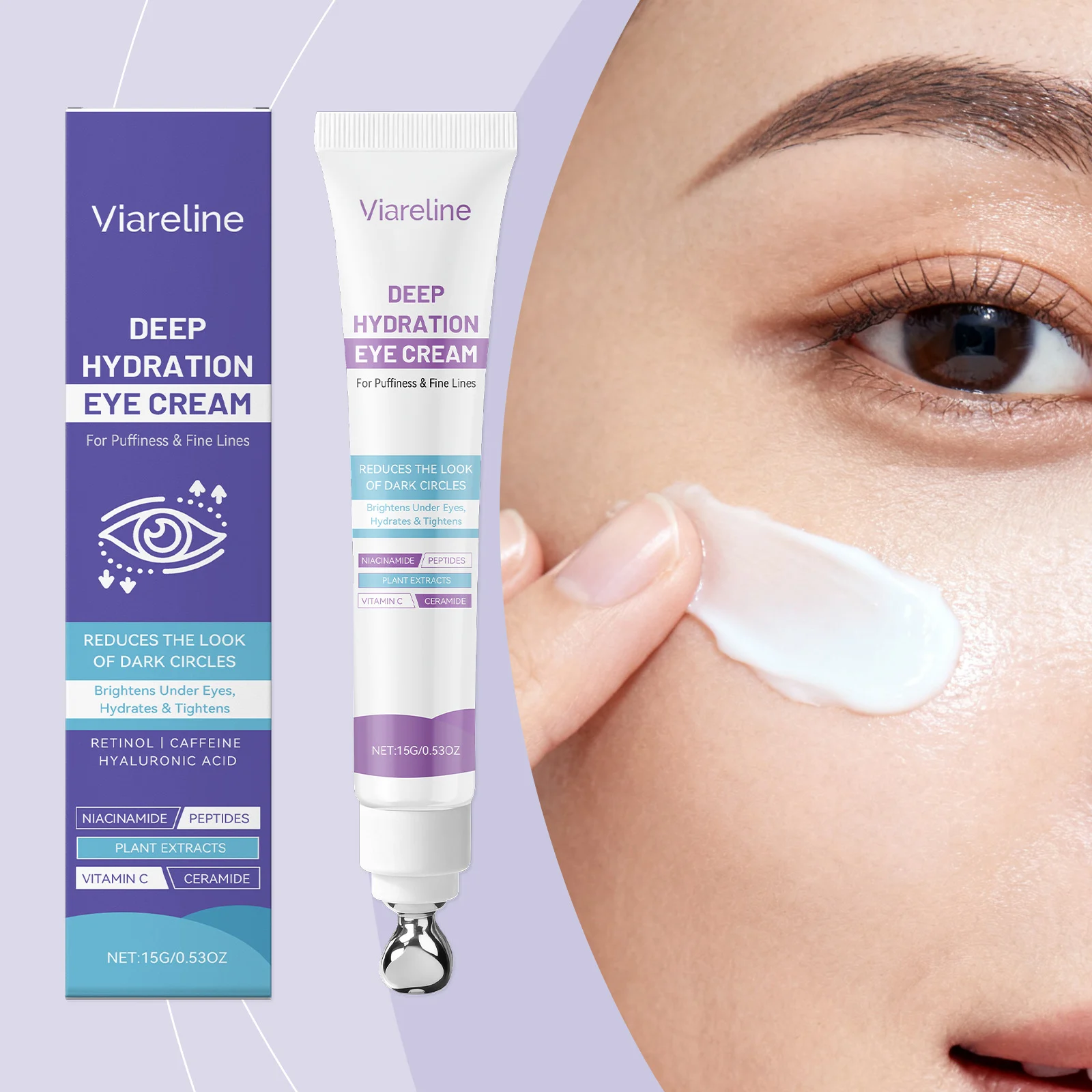 Viareline Retinol Eye Cream for Puffiness & Fine Lines, Dark Circles, Deep Hydration 2 retinol eye cream der xqevxsdk desc 2