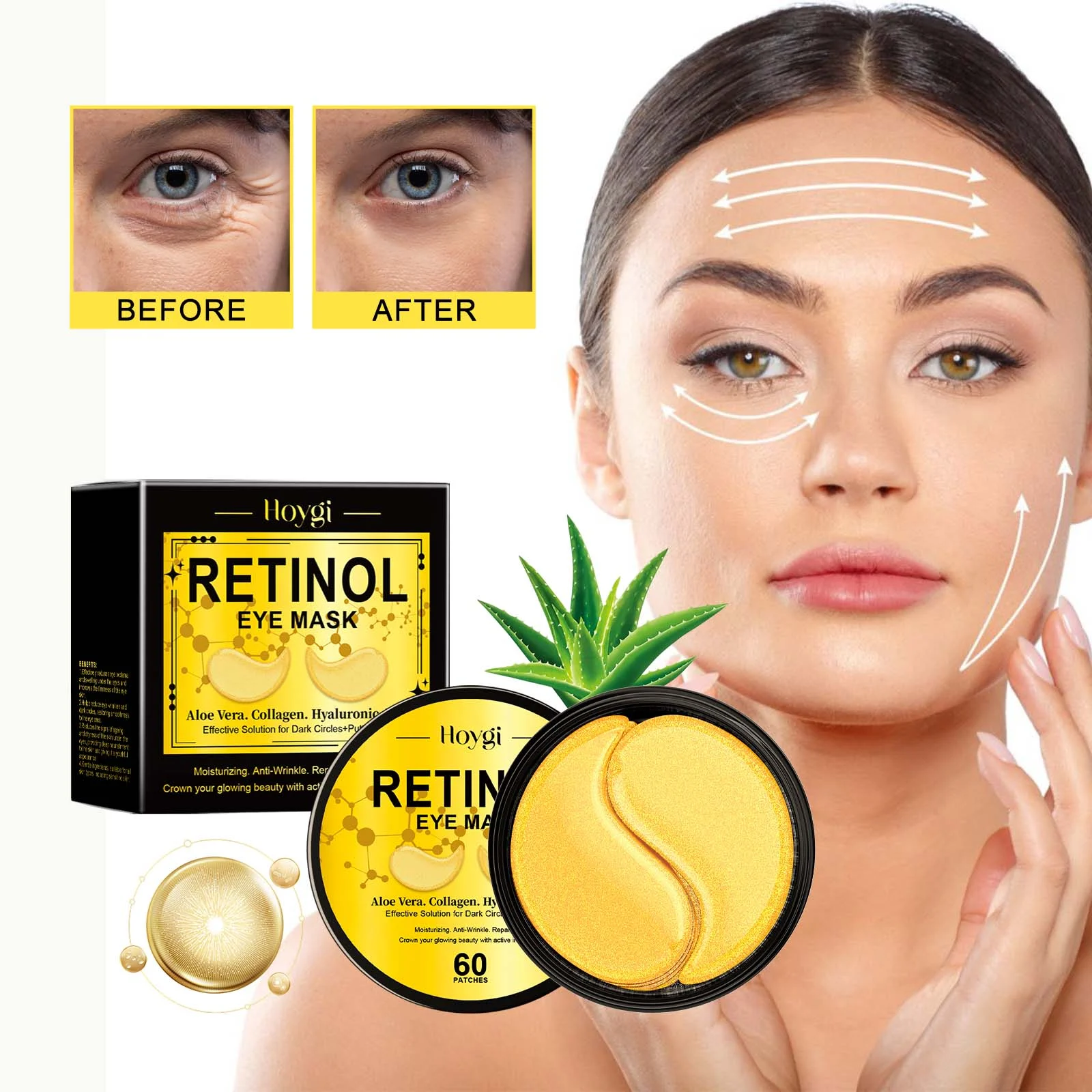 Hoygi Retinol Eye Mask Collagen Hyaluronic Acid Anti-Wrinkle Moisturizing Dark Circles 2 retinol eye mask cih jrcqpgv9 desc 2