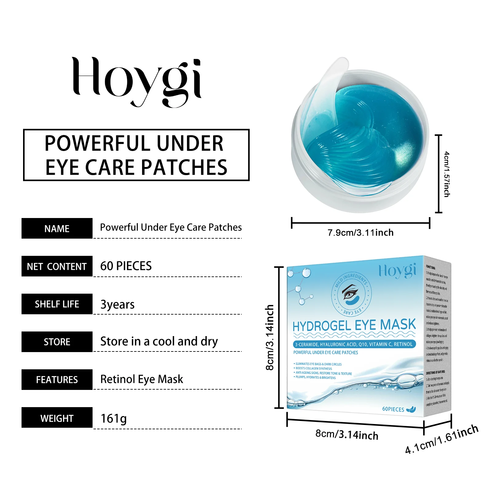 Retinol Eye Mask Patches Hydrating Under Eye Care Hydrogel Gel Pads for Wrinkles & Dark Circles 1 retinol eye mask patches hydrating under eye care hydrogel cih gmq7gdez desc 1