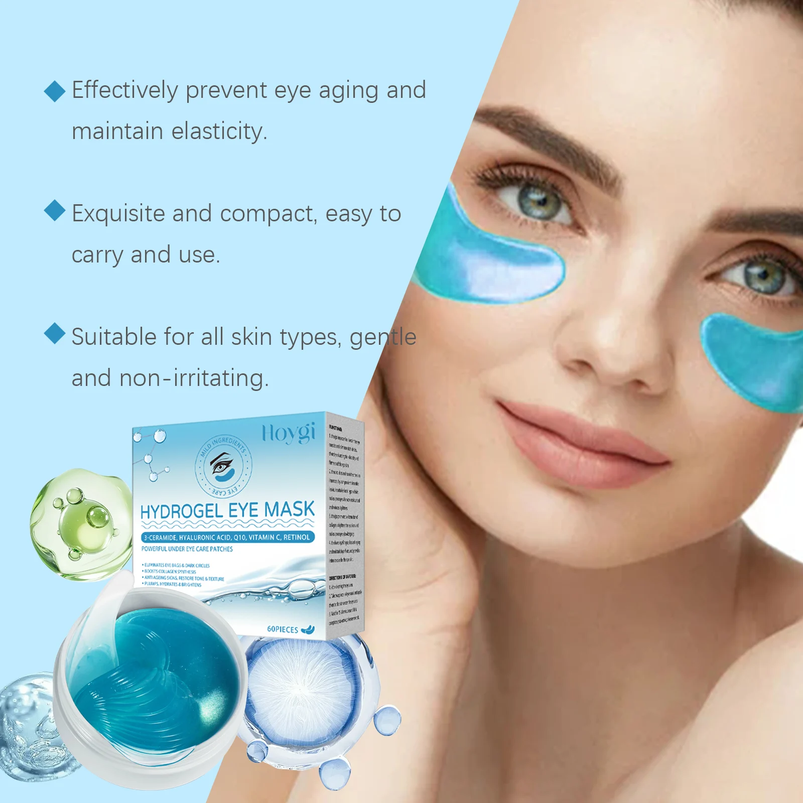 Retinol Eye Mask Patches Hydrating Under Eye Care Hydrogel Gel Pads for Wrinkles & Dark Circles 5 retinol eye mask patches hydrating under eye care hydrogel cih gmq7gdez desc 5