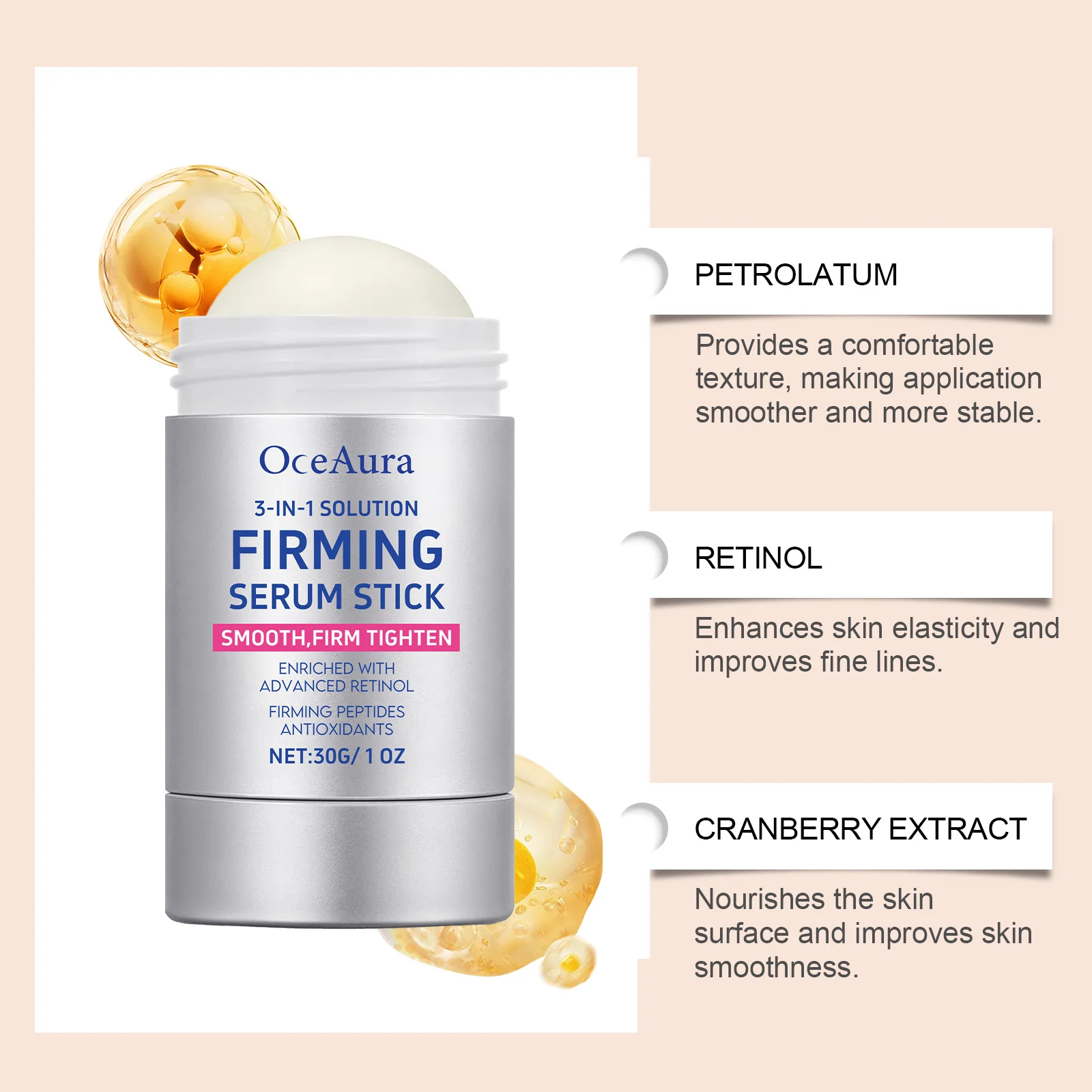 Retinol Firming Serum Stick 3-in-1 Solution for Wrinkles, Dullness & Pores 30g 7 retinol firming serum stick 30g cih 6vcs4yut desc 7