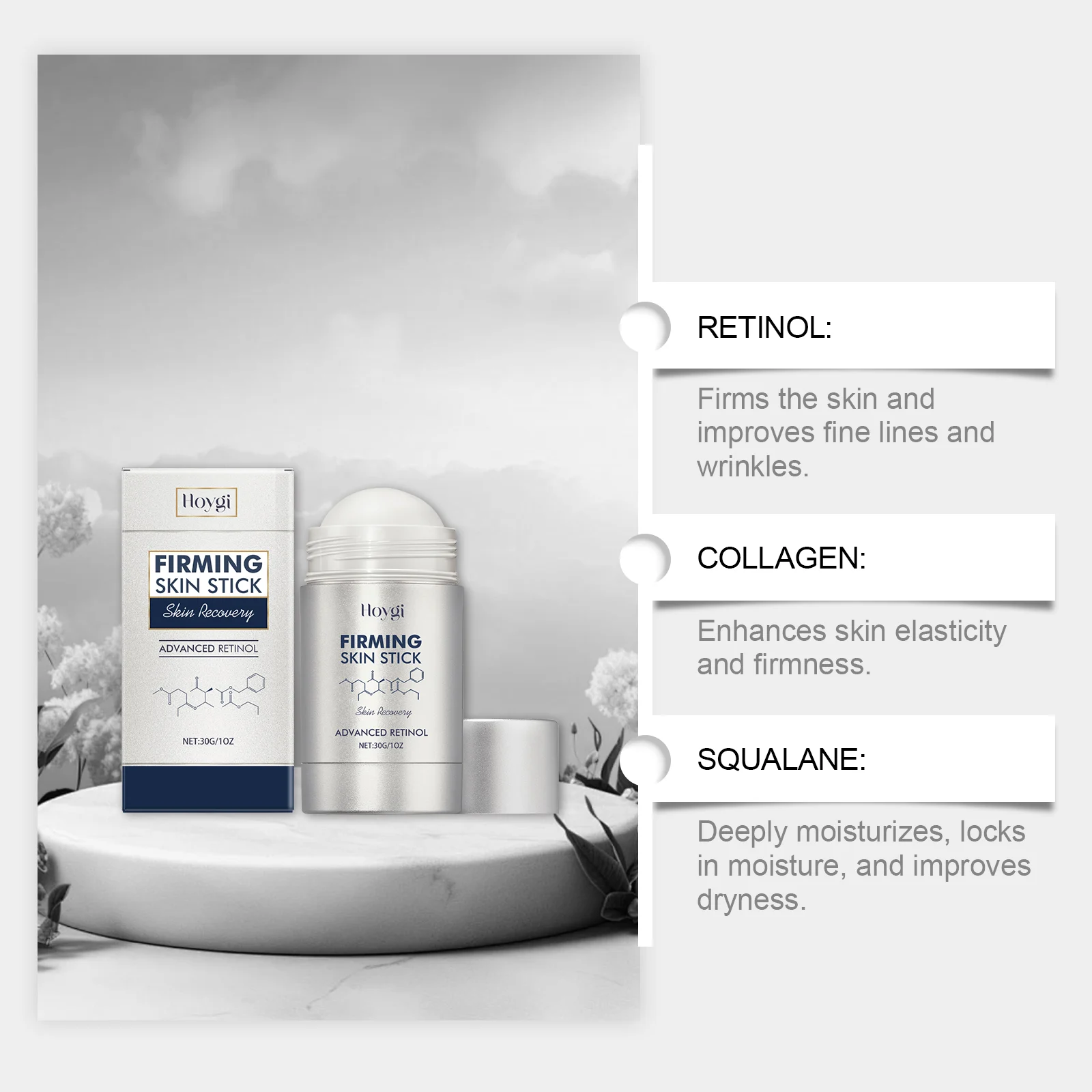 Retinol Firming Skin Stick 30g for Face and Neck Anti-Aging Wrinkle Reduction 8 retinol firming skin stick 30g cih 26q55hty desc 8