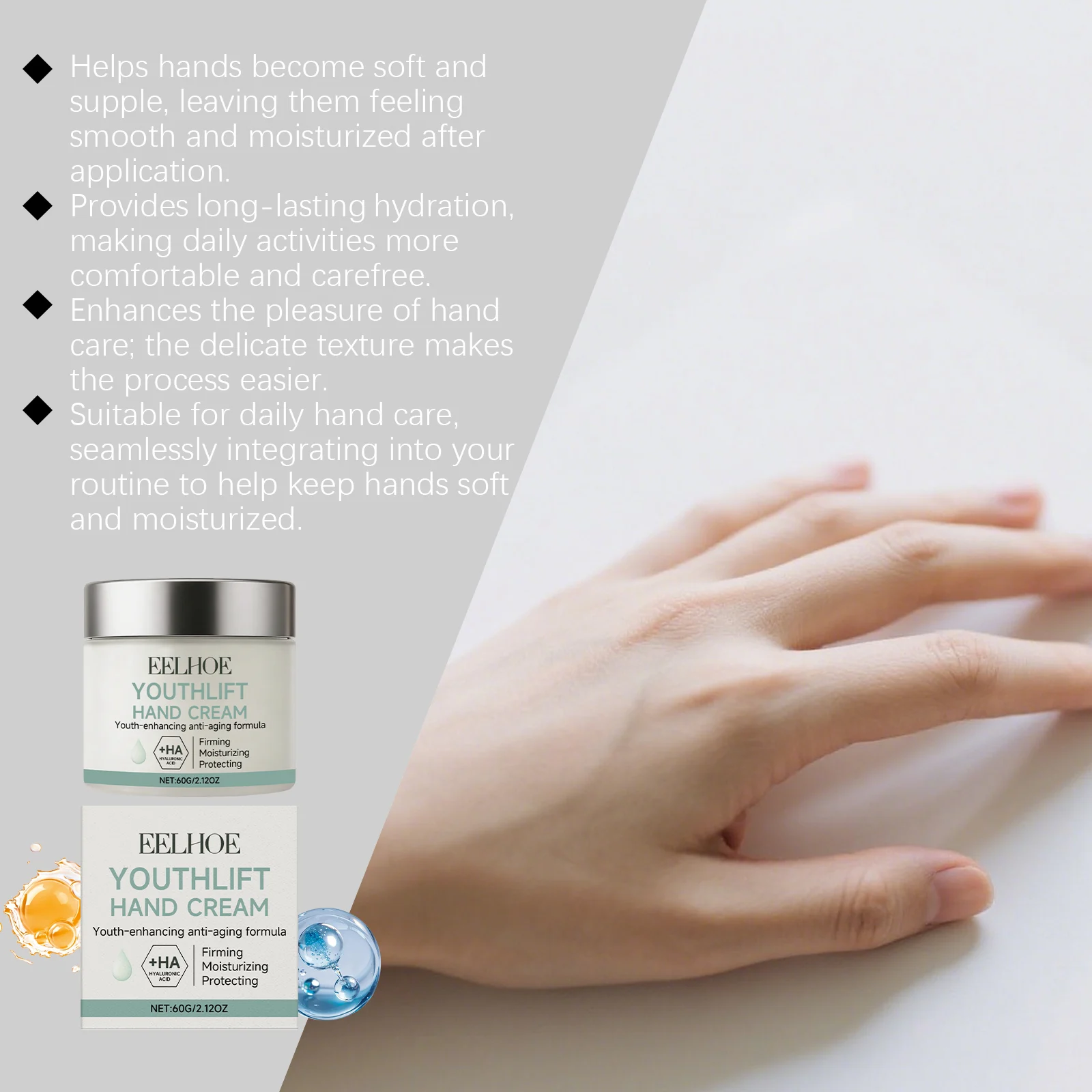 Retinol Hand Cream with Hyaluronic Acid for Anti-Aging, Moisturizing & Firming, 60g 7 retinol hand cream with hyaluronic acid 60g der 59ujhd7q desc 7