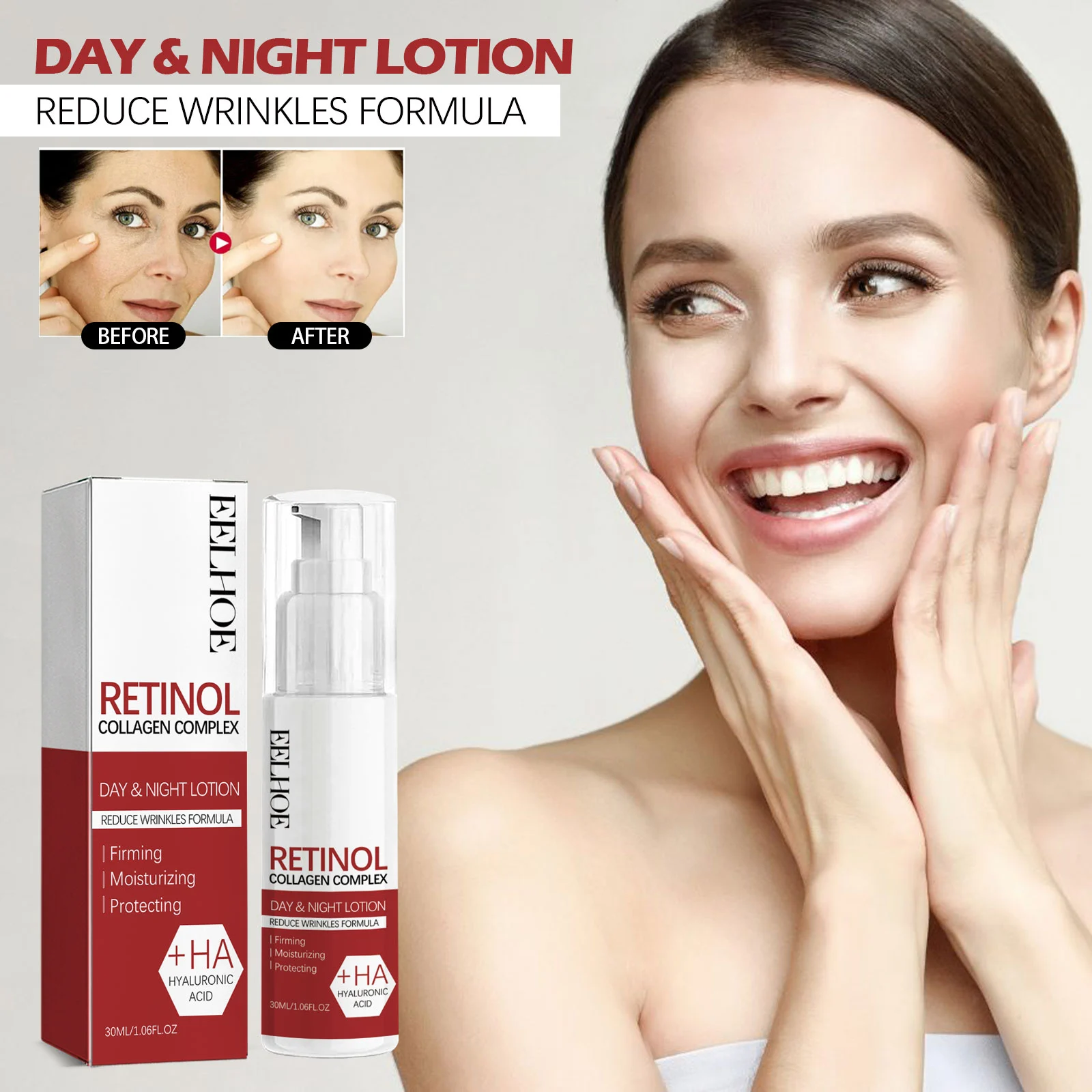 Retinol Lotion Anti-Wrinkle Firming Moisturizer with Vitamin C & Hyaluronic Acid 30ml 2 retinol lotion anti wrinkle firming moisturizer 30ml cih 9wg5t7cv desc 2