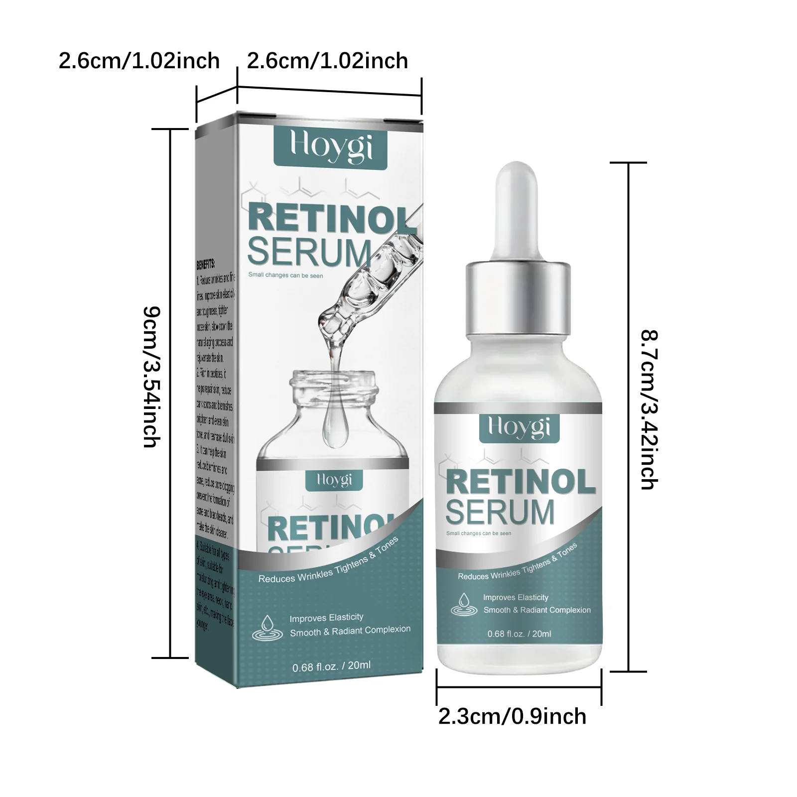 Retinol Serum 20ml for Wrinkles, Dark Spots & Dullness - Skin Brightening & Anti-Aging Treatment 1 retinol serum 20ml wrinkle dark spot treatment cih z9c785j9 desc 1