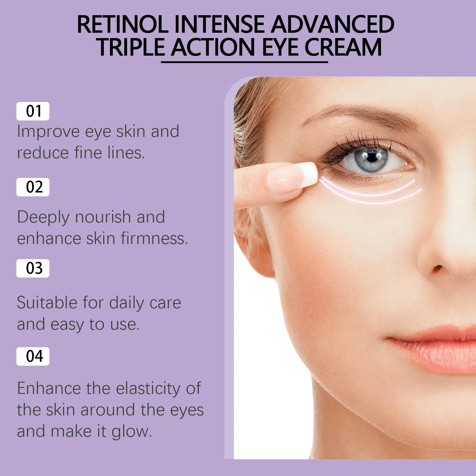 Retinol Triple Action Eye Cream 30g Anti-Wrinkle Firming Dark Circle Treatment 10 retinol triple action eye cream 30g cih q5nbsarh desc 10