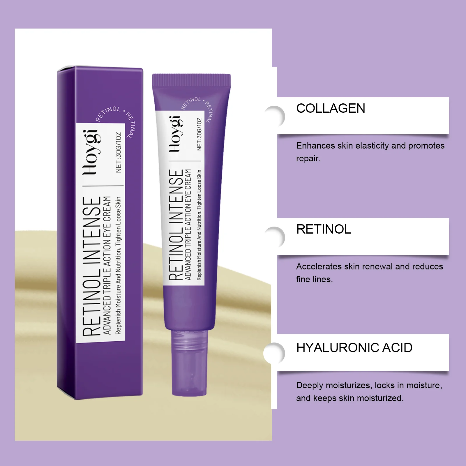 Retinol Triple Action Eye Cream 30g Anti-Wrinkle Firming Dark Circle Treatment 5 retinol triple action eye cream 30g cih q5nbsarh desc 5