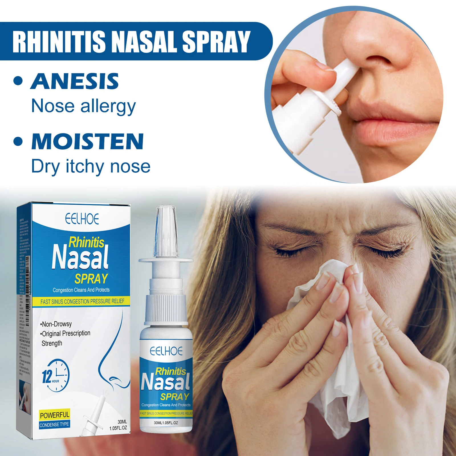 Rhinitis Nasal Spray Congestion Relief Moisturizing Sinus Care 30ml 10 rhinitis nasal spray congestion relief 30ml cih 4z3bd4wn desc 10