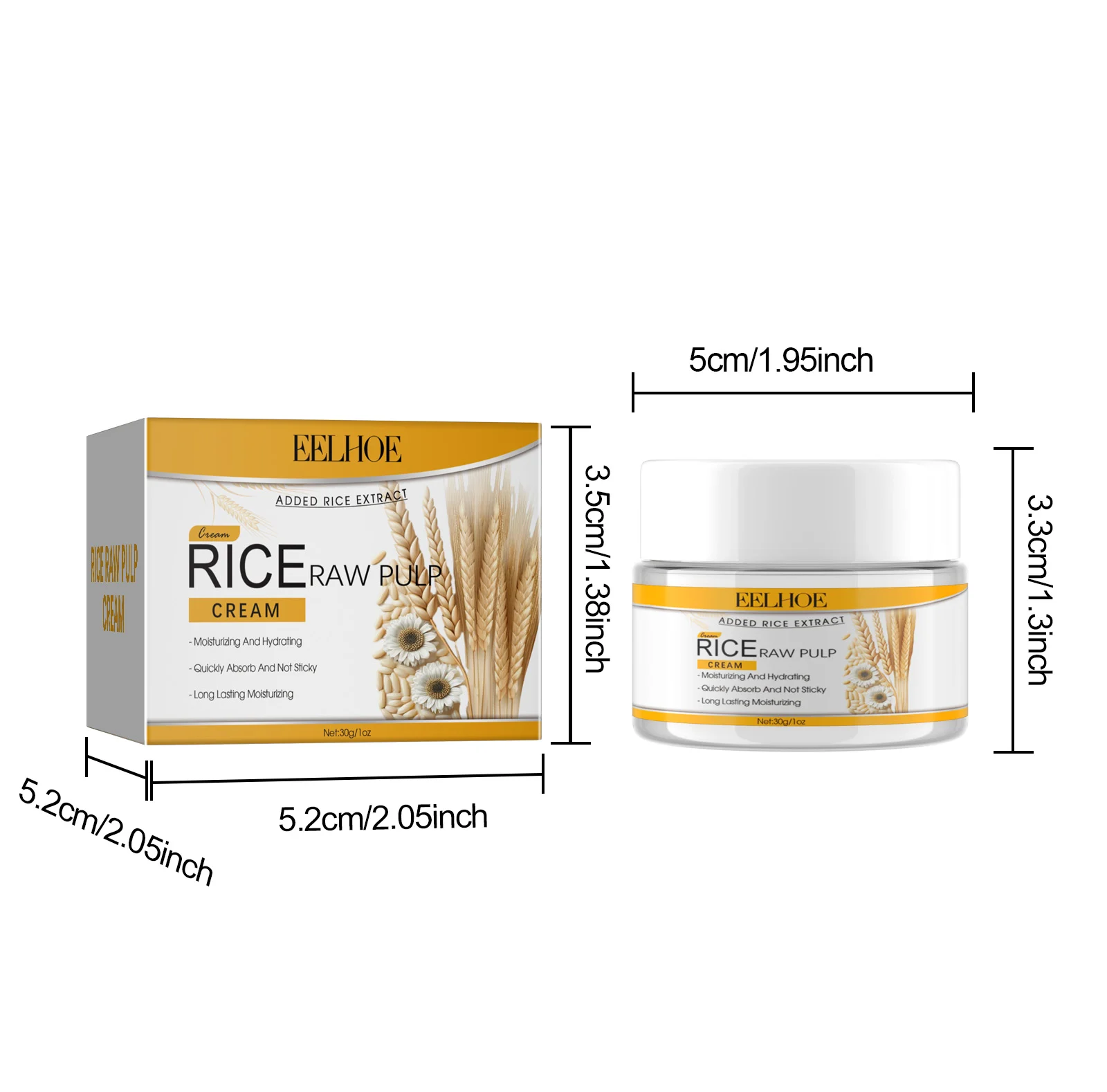 Rice Raw Pulp Moisturizing Cream 30g Hydrating Face Cream to Lock in Moisture and Smooth Skin 1 rice raw pulp moisturizing cream 30g cih 3xypceca desc 1