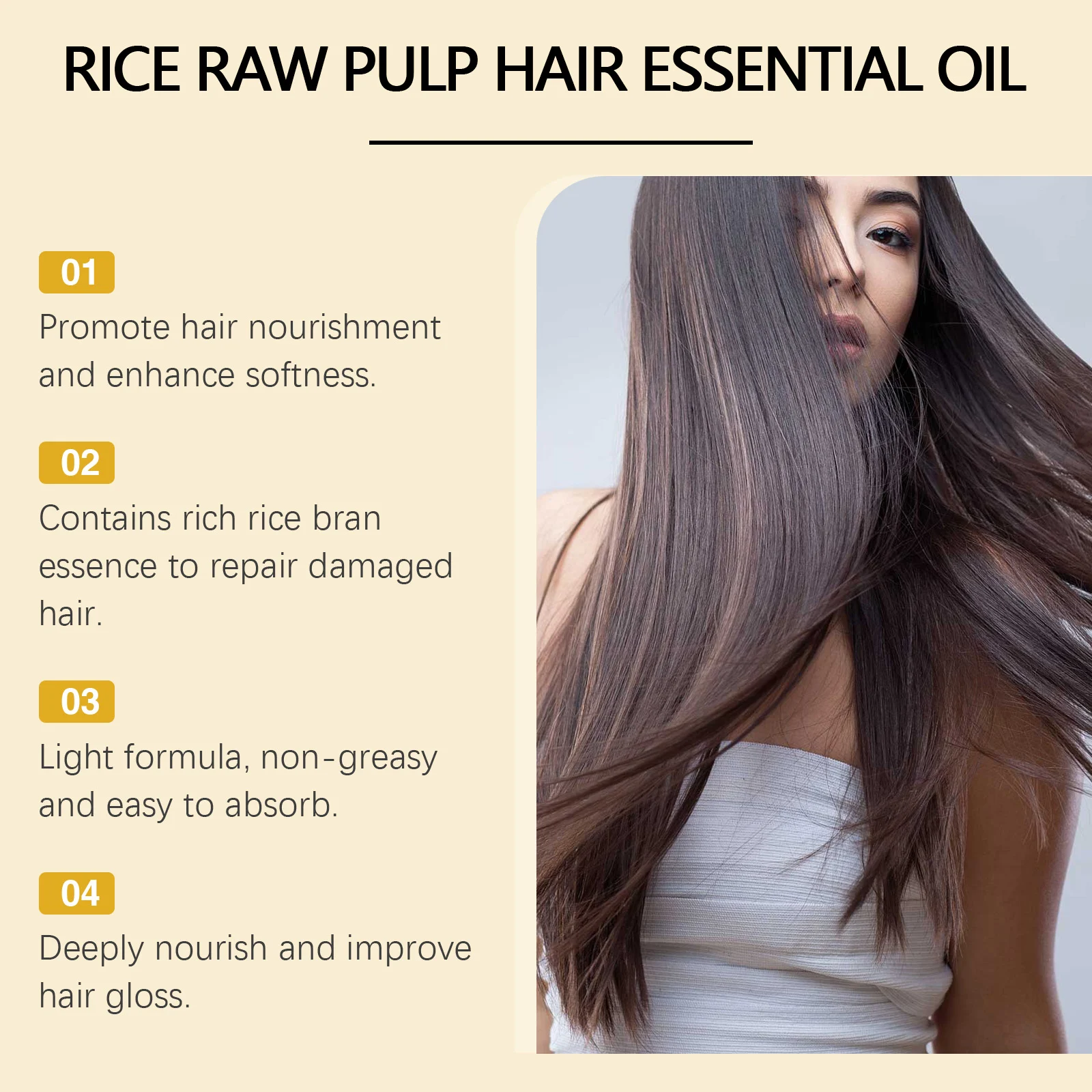 Rice Water Hair Oil 30ml for Split Ends Repair, Frizz Control, and Shine Enhancement 8 rice water hair oil 30ml cih mxcg3k9p desc 8